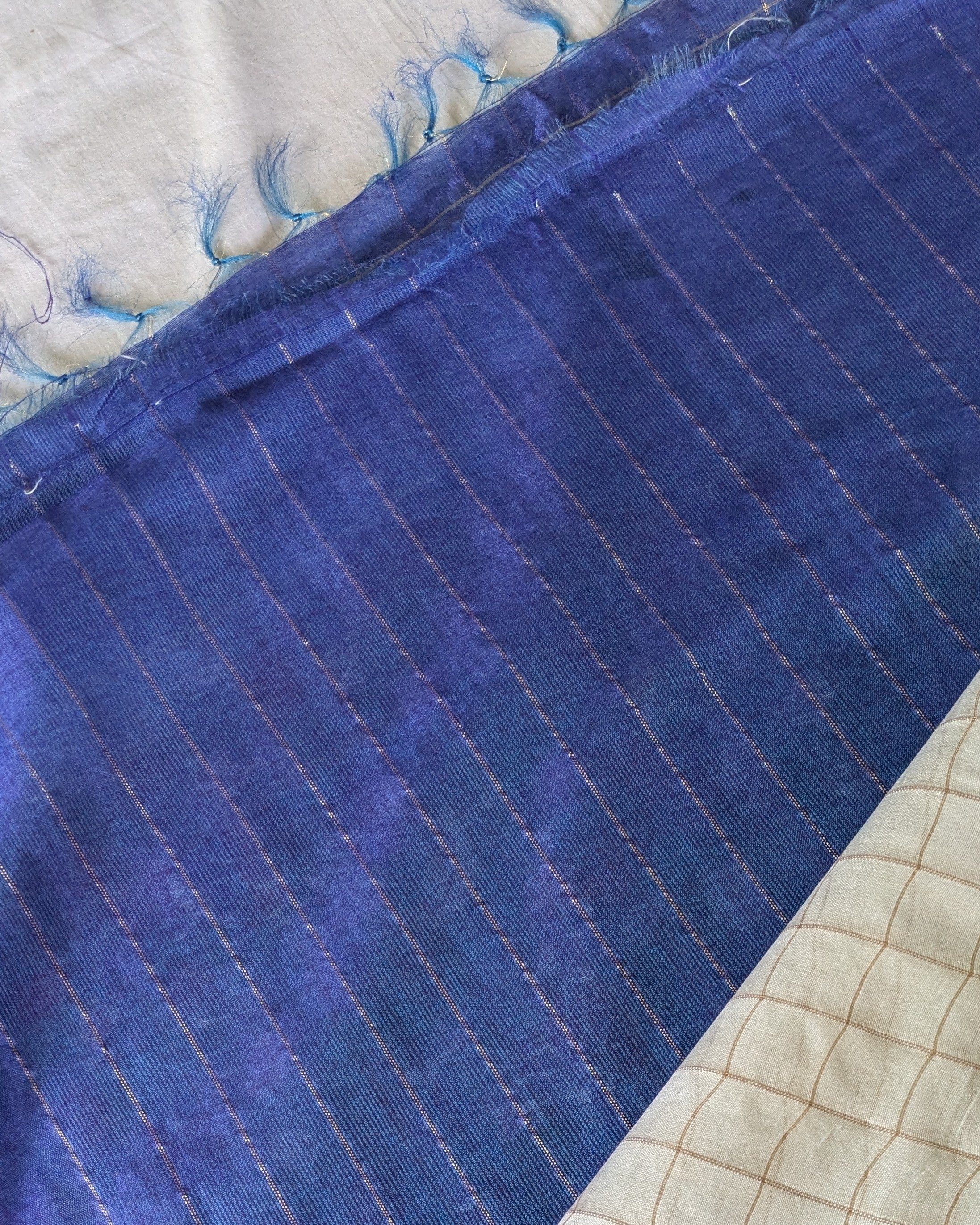 Bhagalpuri Sari with Kalamkari Border & Blouse Piece 1