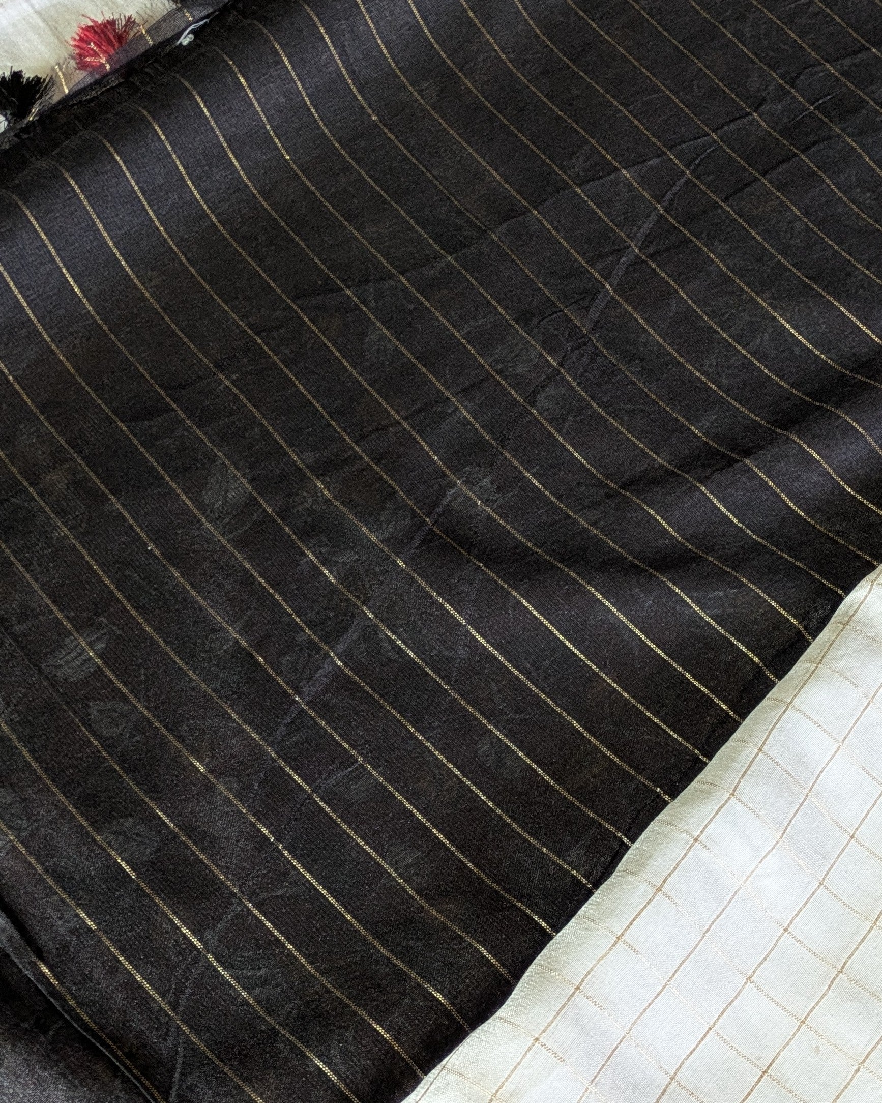 Bhagalpuri Sari with Kalamkari Border & Blouse Piece 2