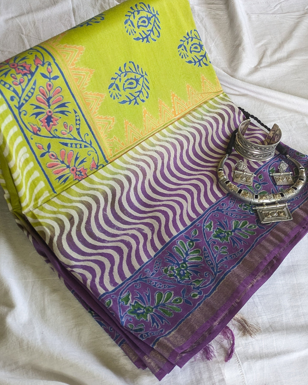 Bhagalpuri Katan Sari Green