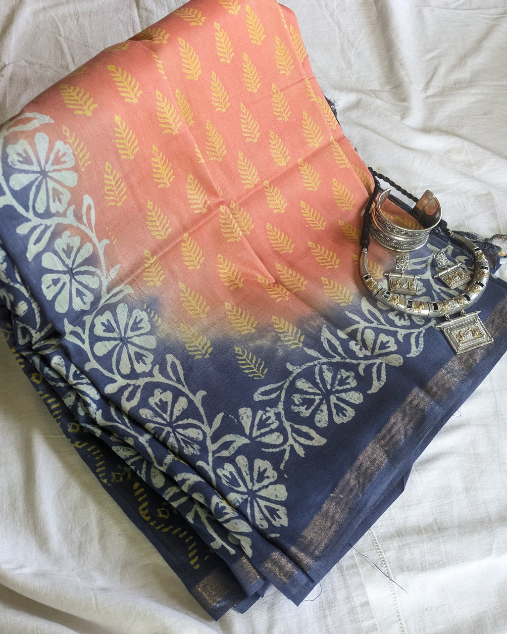 Bhagalpuri Katan Sari Peach