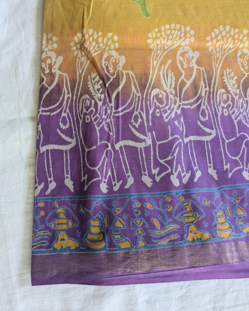 Bhagalpuri Katan Sari Light Yellow