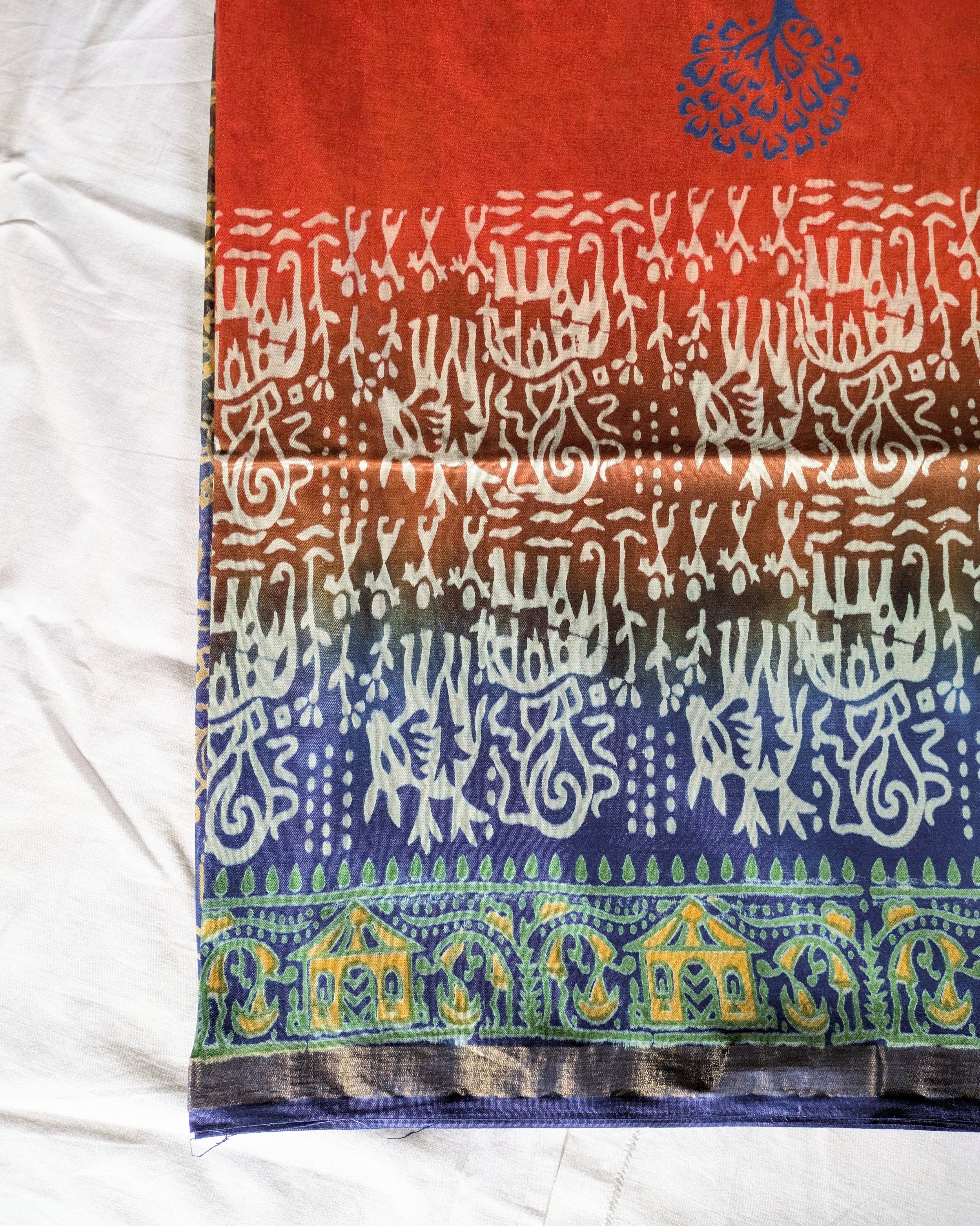 Bhagalpuri Katan Sari Orange 2