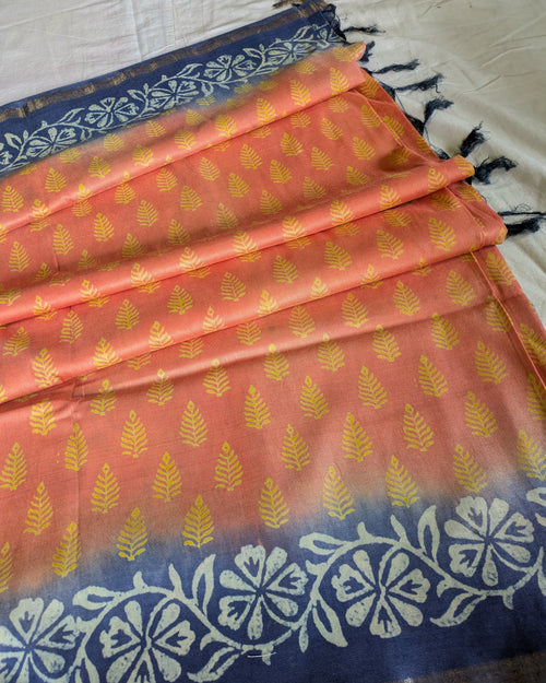 Bhagalpuri Katan Sari Peach