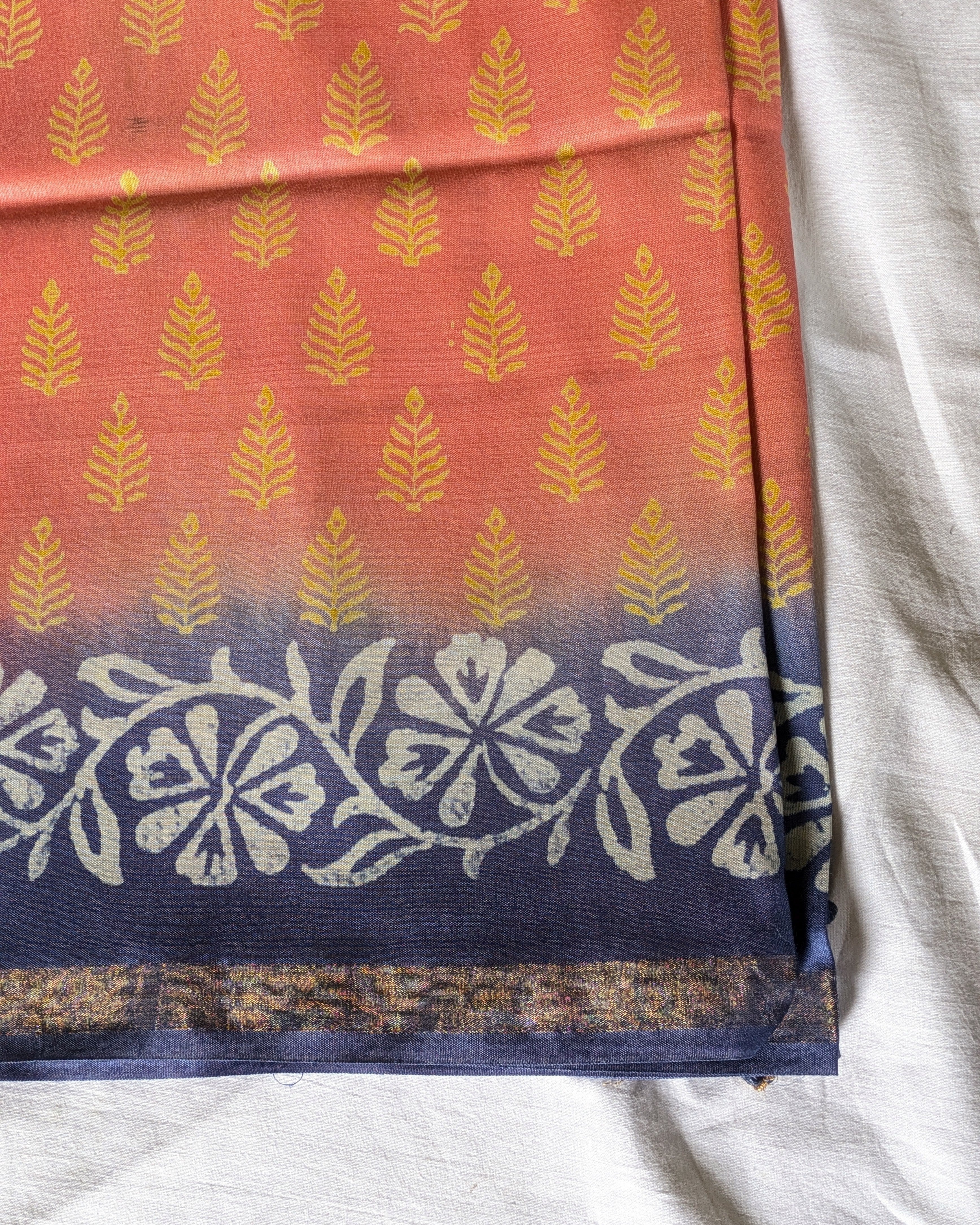 Bhagalpuri Katan Sari Peach