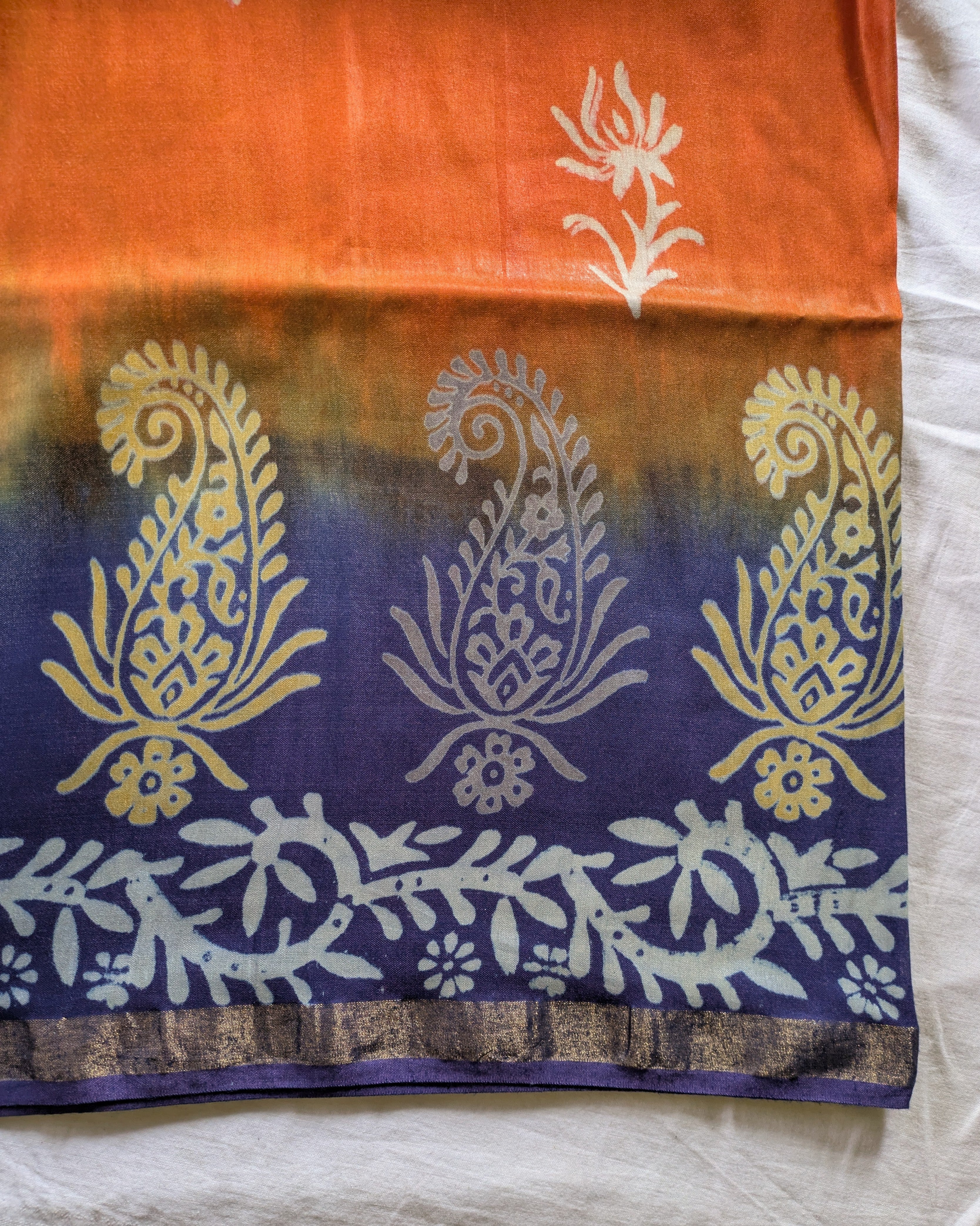 Bhagalpuri Katan Sari Orange