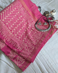 Bhagalpuri Chanderi Silk Sari Pink