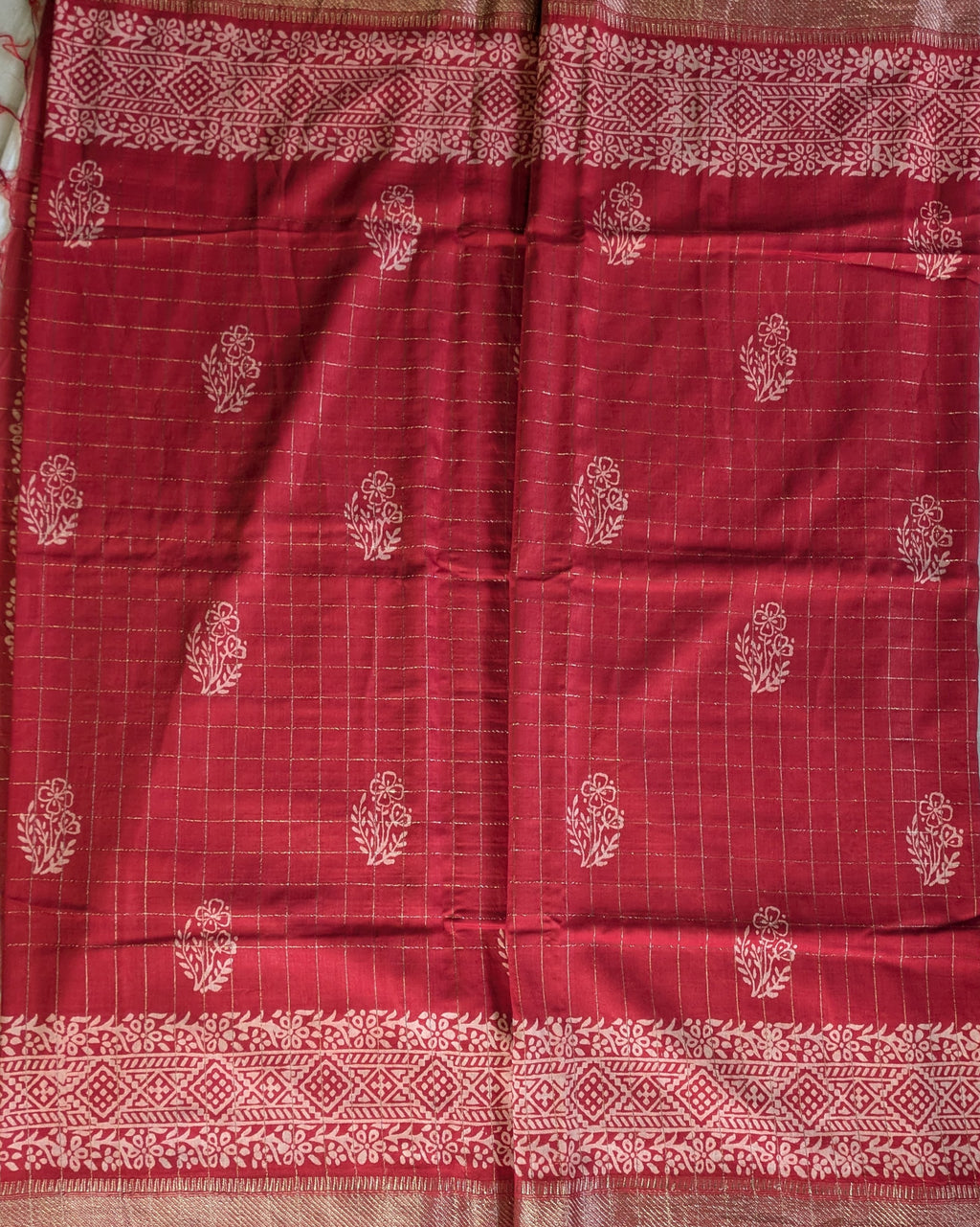 Bhagalpuri Printed Katan Plum Red