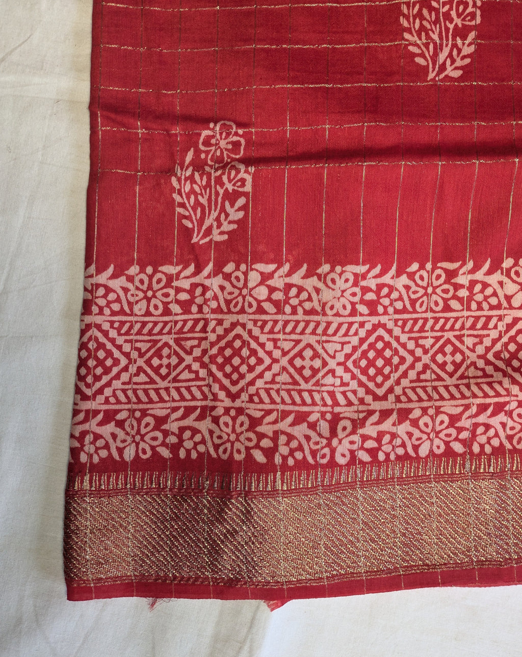 Bhagalpuri Printed Katan Plum Red
