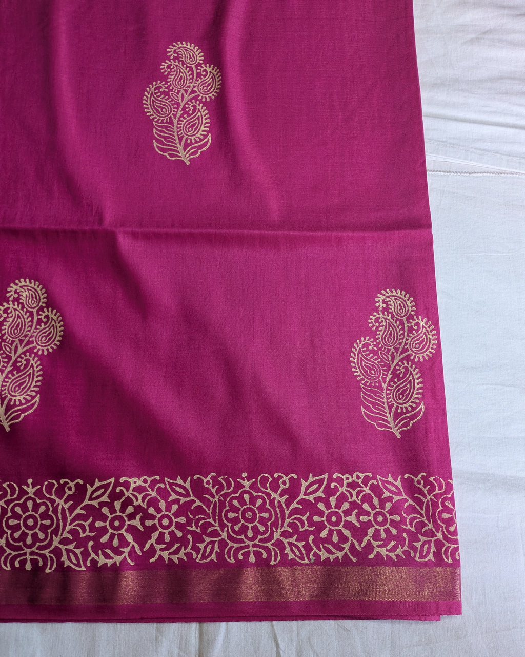 Bhagalpuri Chanderi Silk Sari Pink