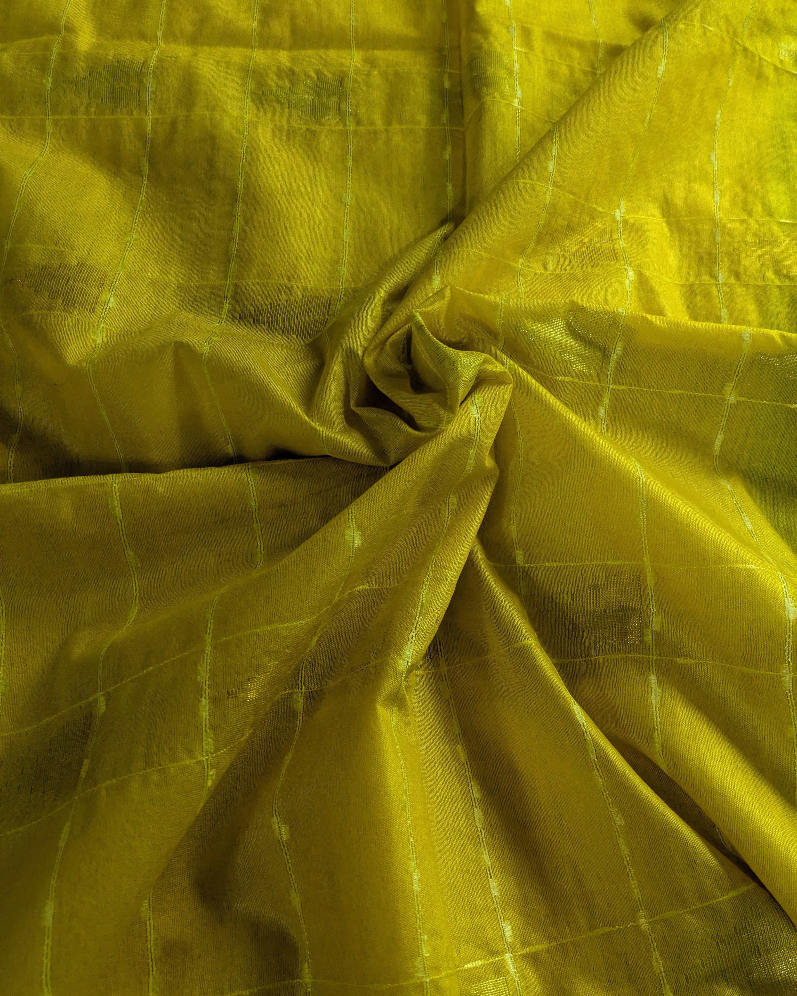 Bhagalpuri Katan Sari Yellow & Blue
