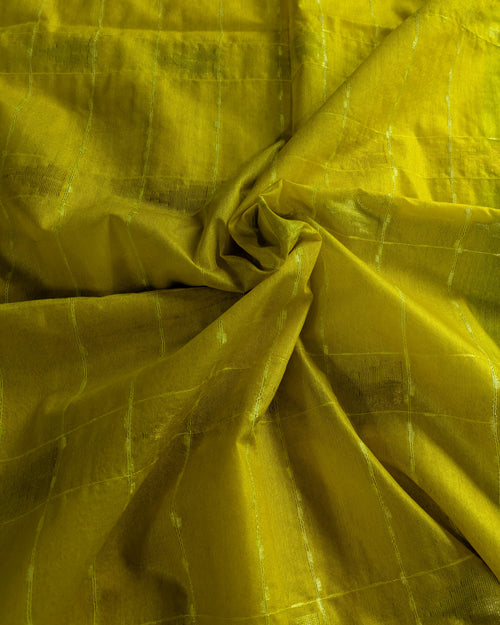 Bhagalpuri Katan Sari Yellow & Blue
