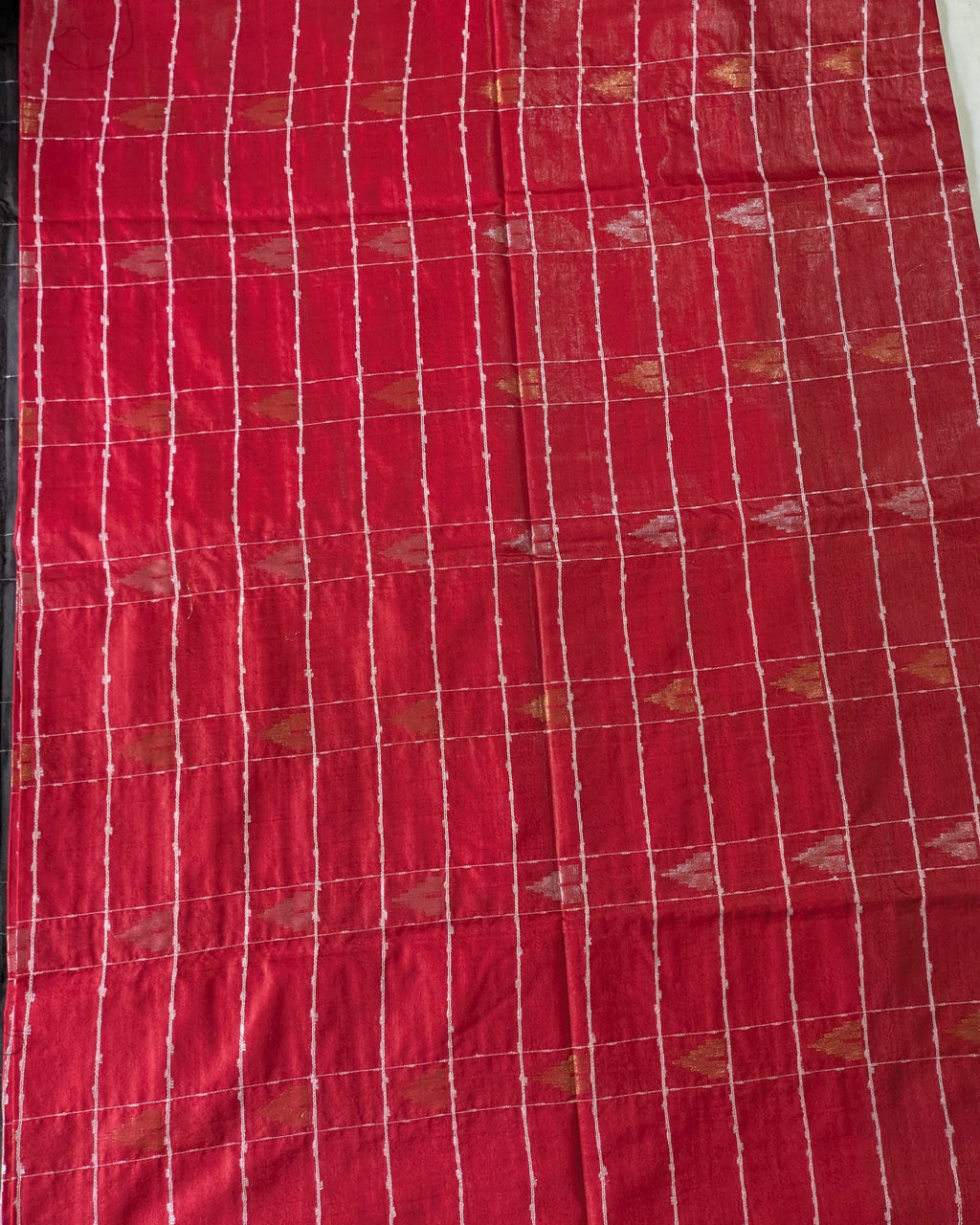 Bhagalpuri Katan Sari Red & Black