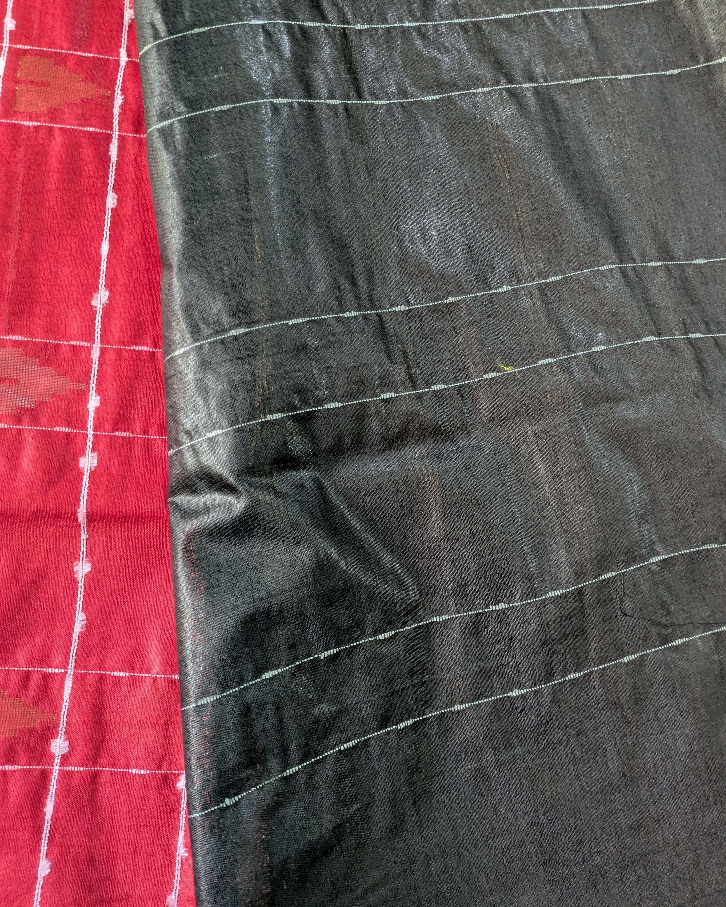 Bhagalpuri Katan Sari Red & Black