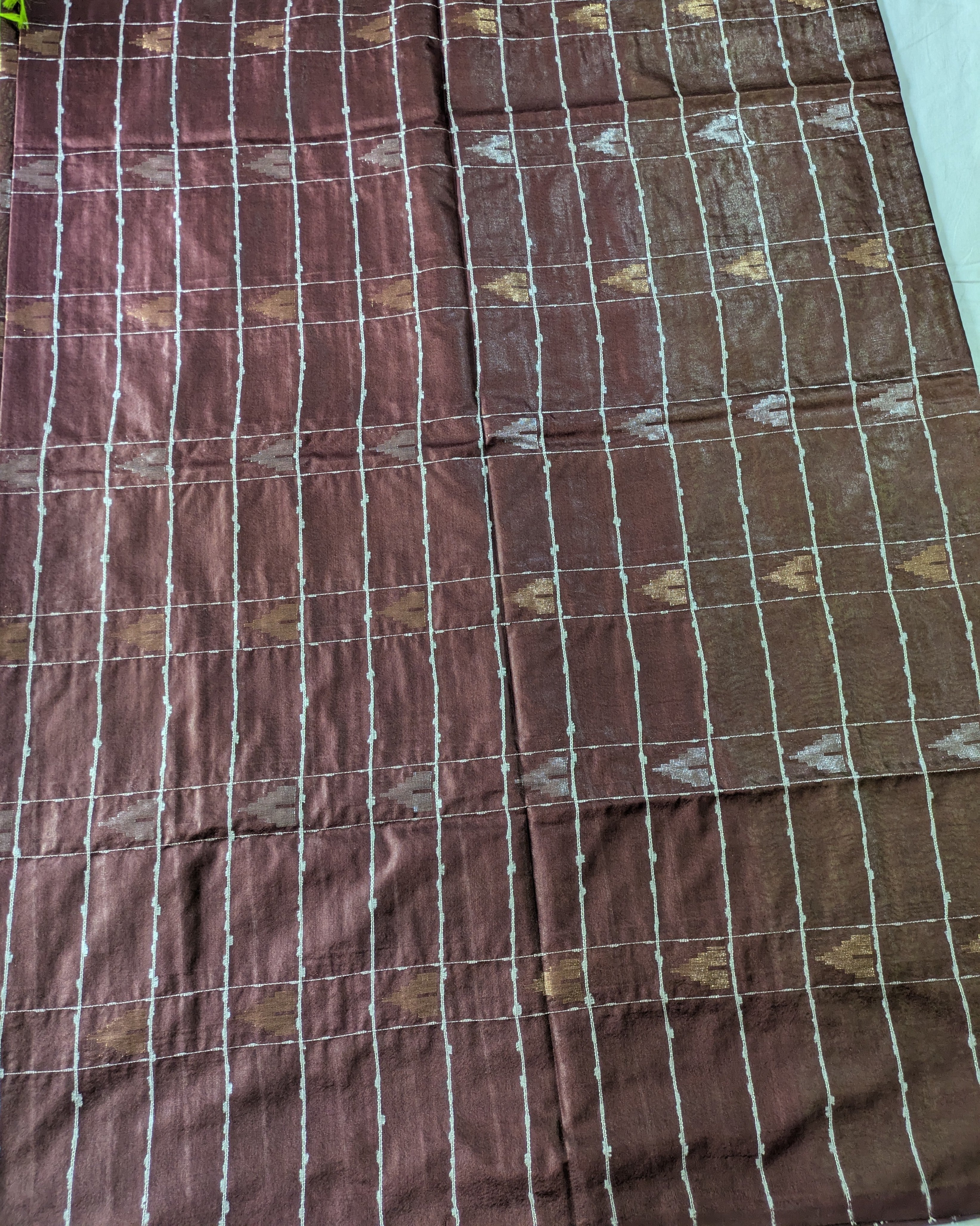 Bhagalpuri Katan Sari Brown & Green