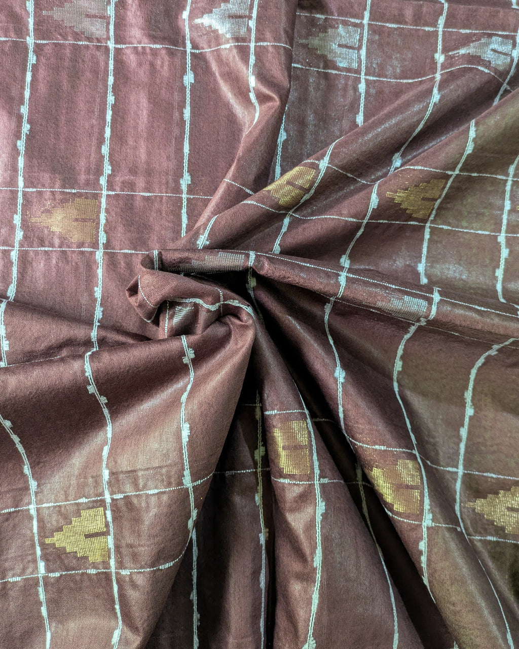 Bhagalpuri Katan Sari Brown & Green