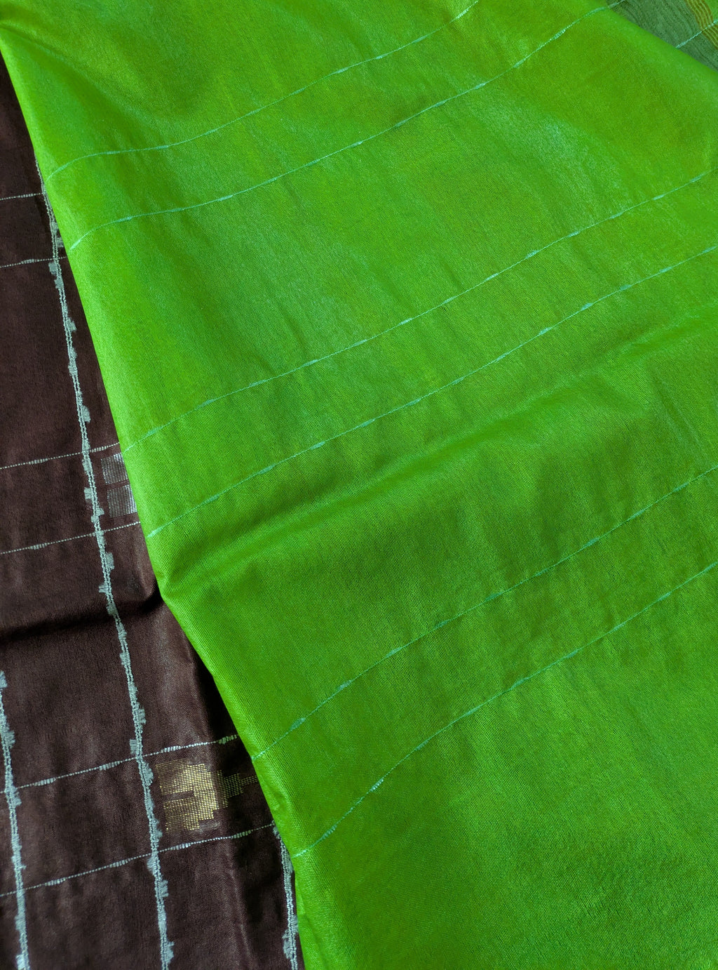 Bhagalpuri Katan Sari Brown & Green