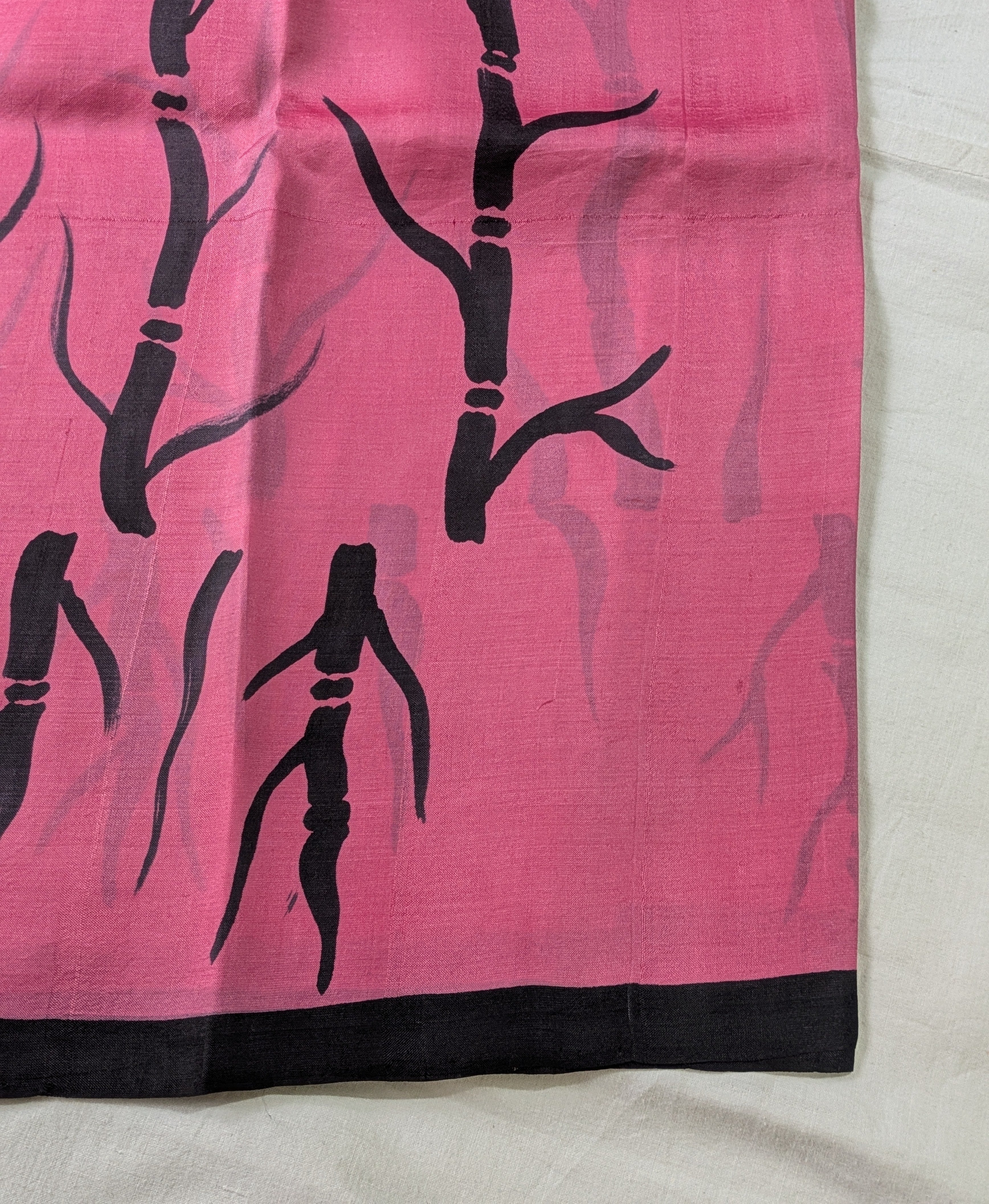Pure Silk Sari with Blouse Piece Pink