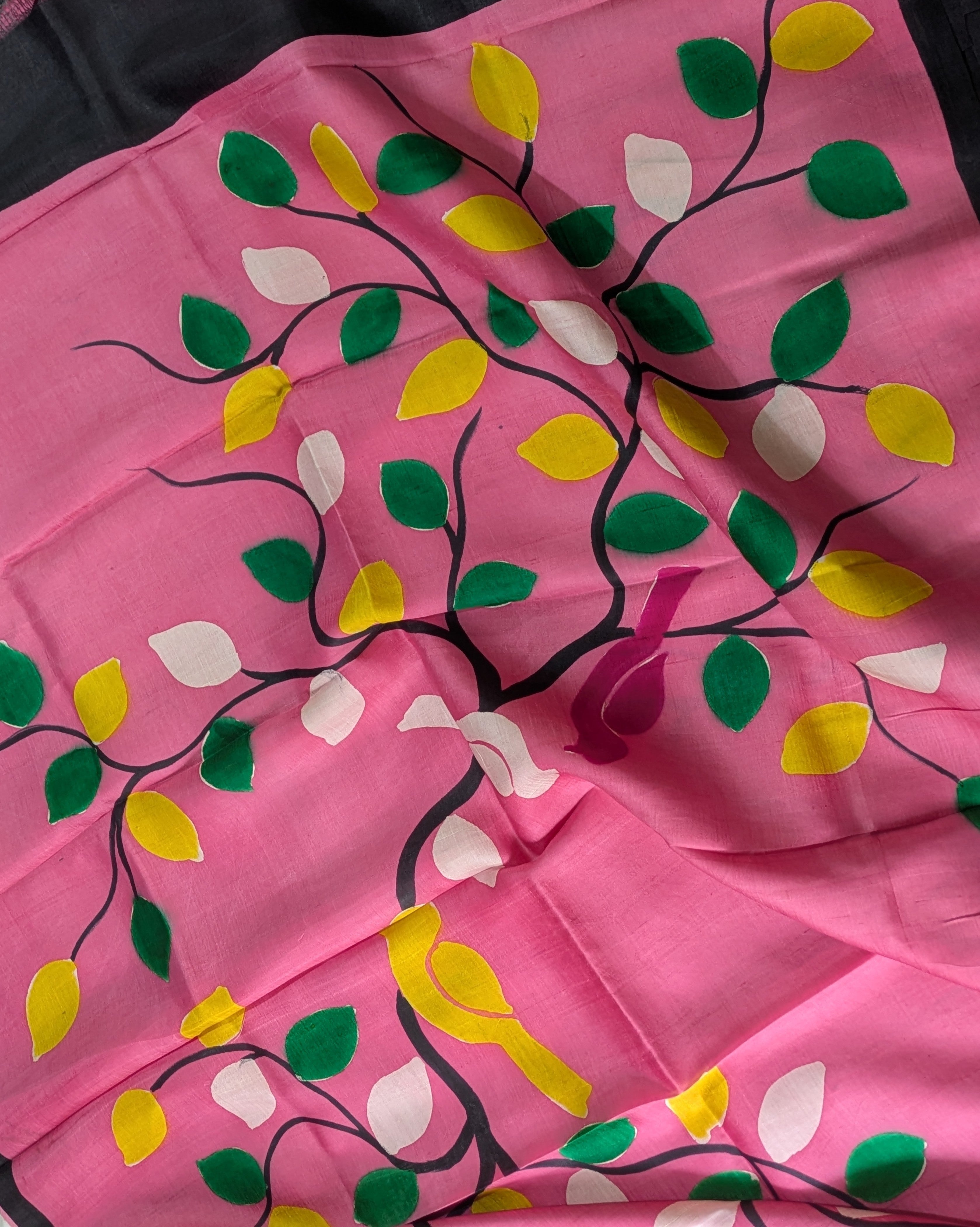 Pure Silk Sari with Blouse Piece Pink
