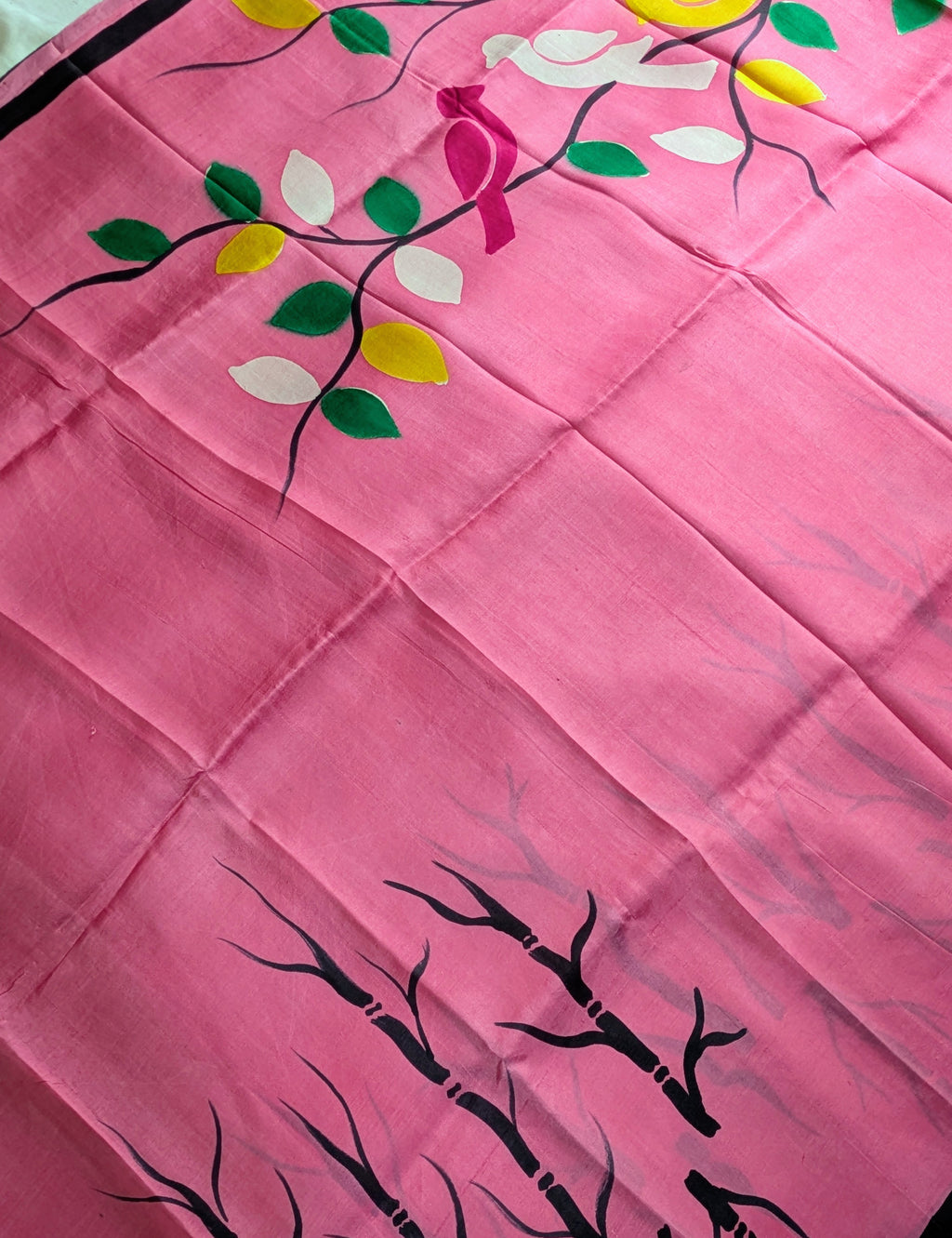 Pure Silk Sari with Blouse Piece Pink