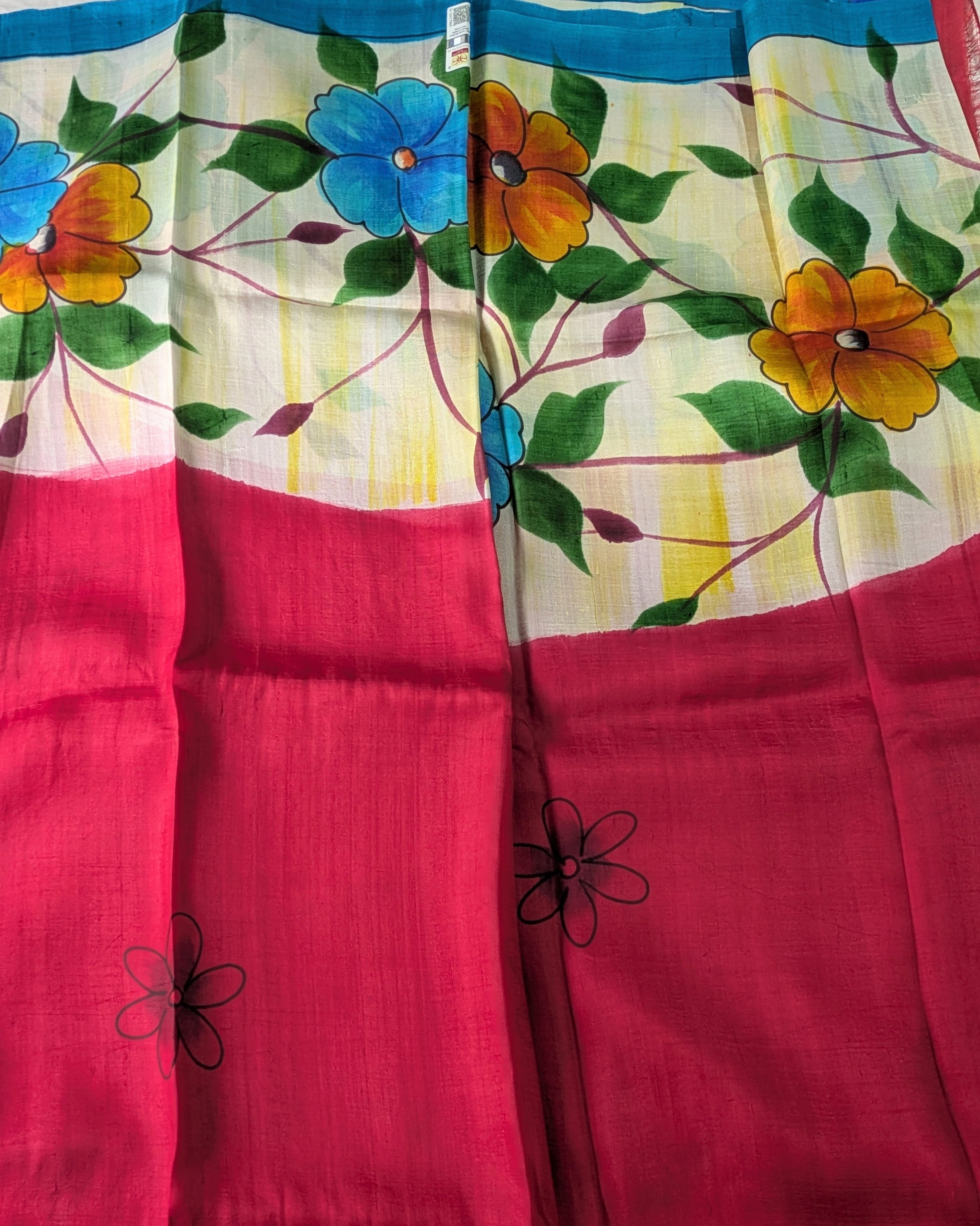 Pure Silk Sari with Blouse Piece Red