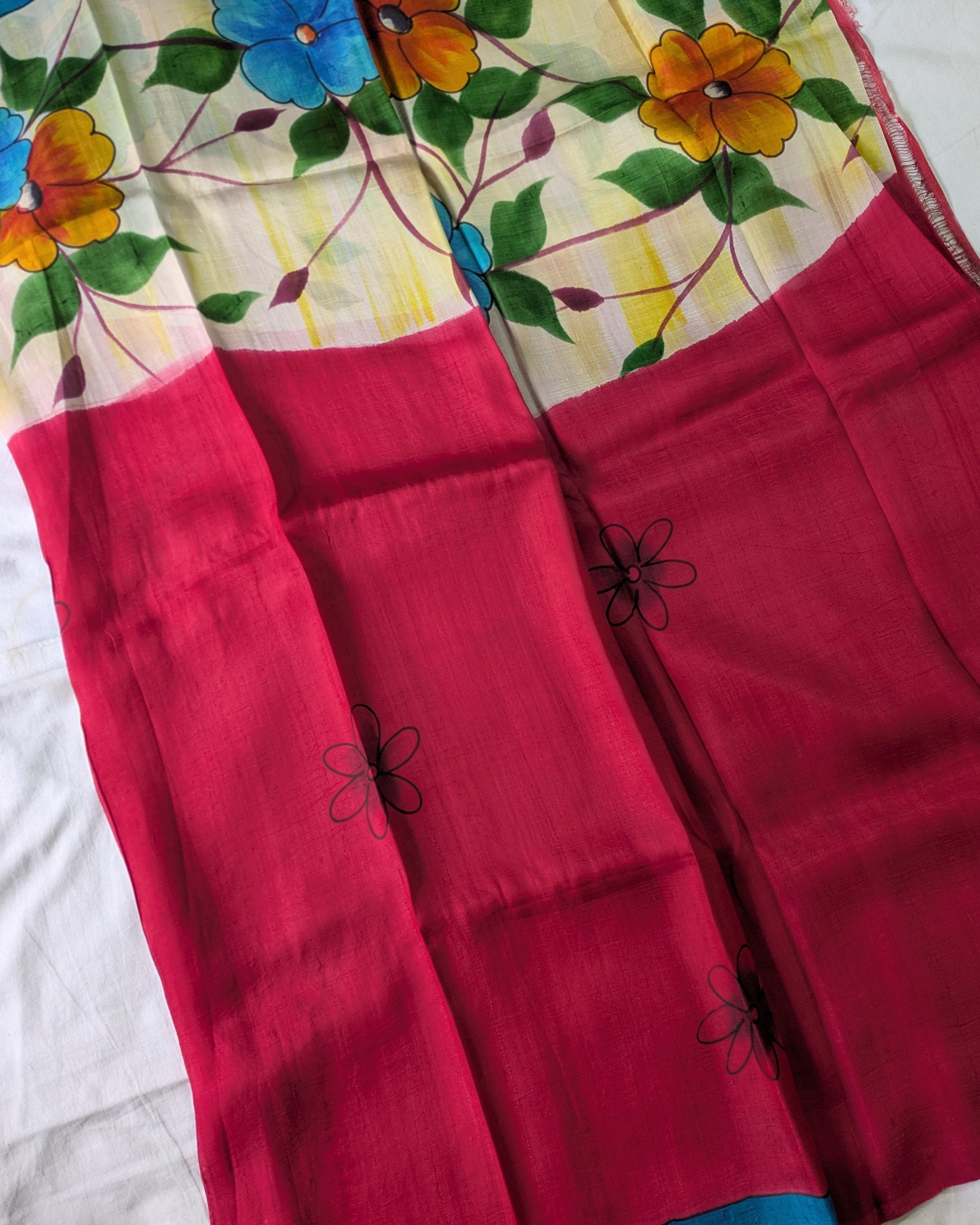 Pure Silk Sari with Blouse Piece Red