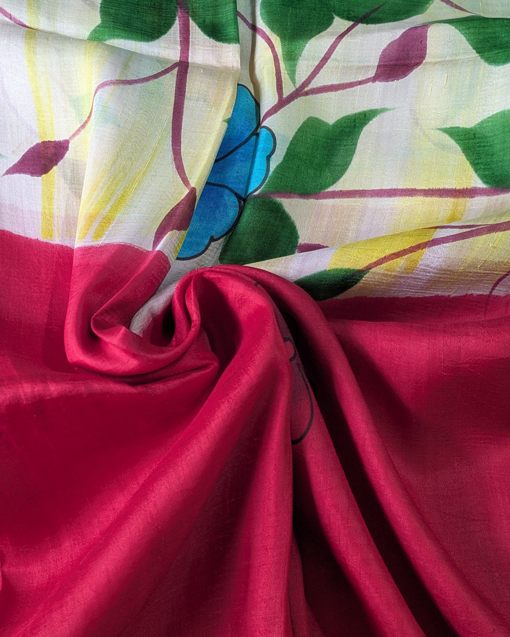 Pure Silk Sari with Blouse Piece Red