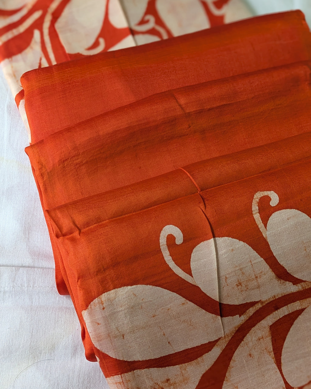 Pure Silk Sari with Blouse Piece Orange