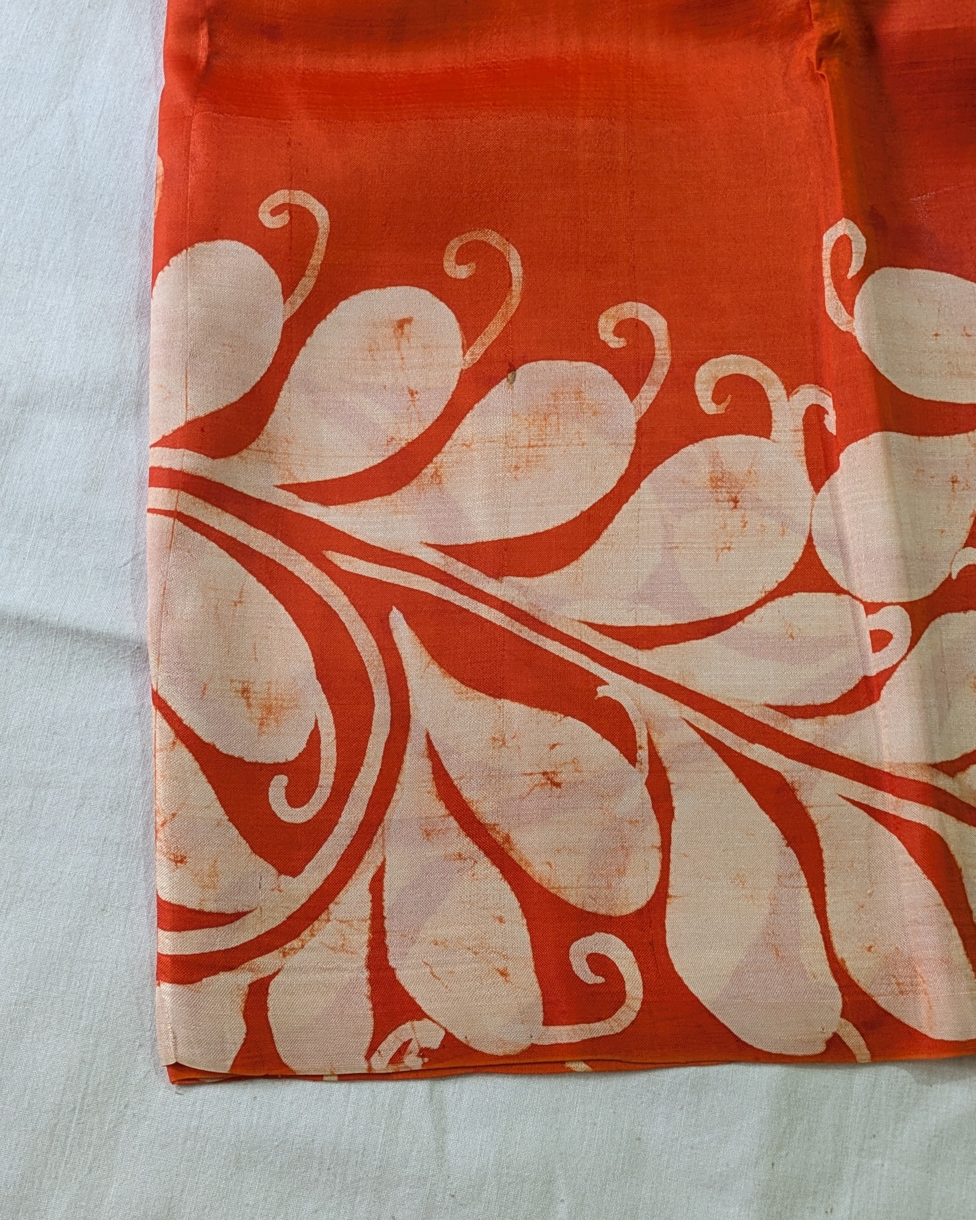 Pure Silk Sari with Blouse Piece Orange