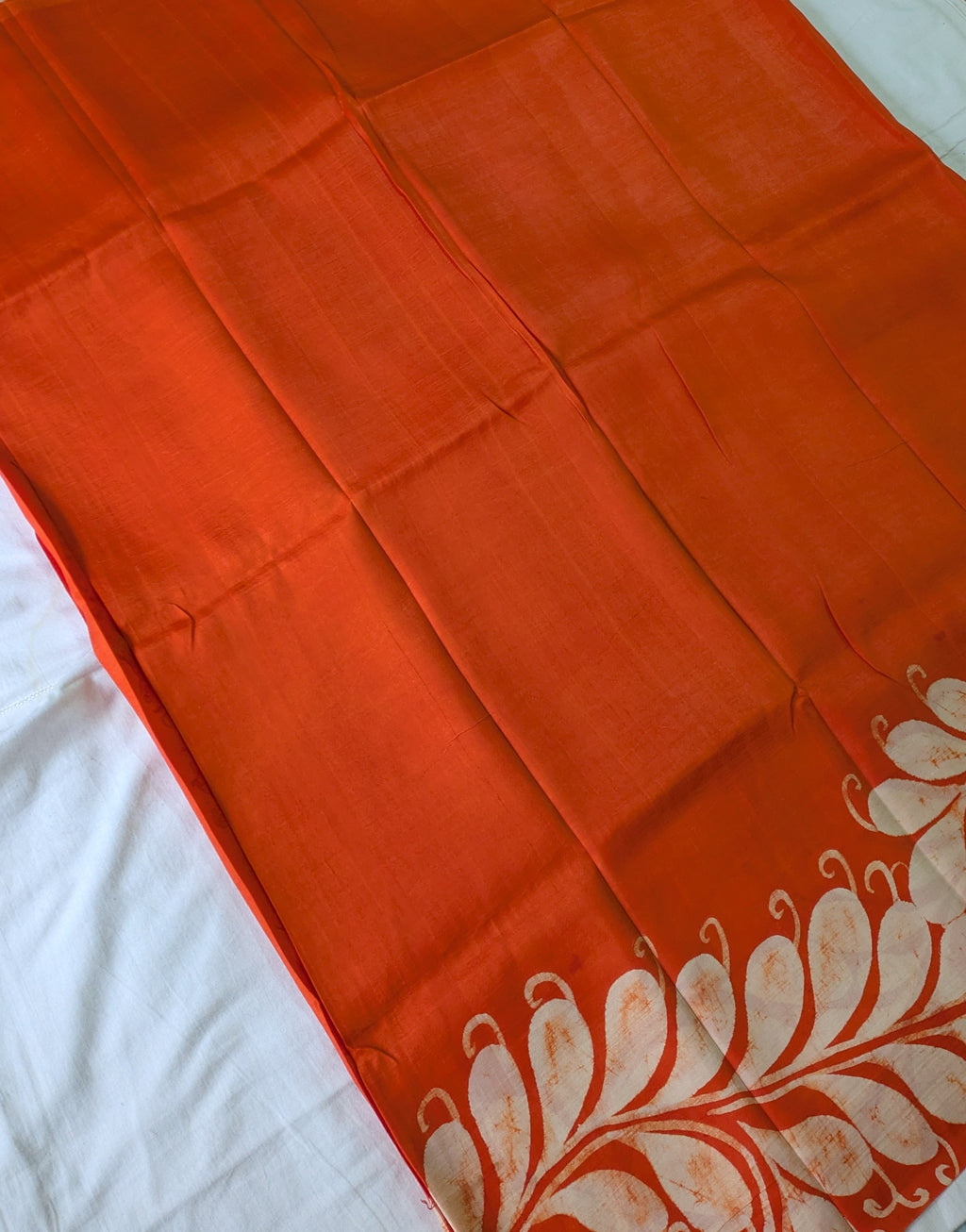 Pure Silk Sari with Blouse Piece Orange