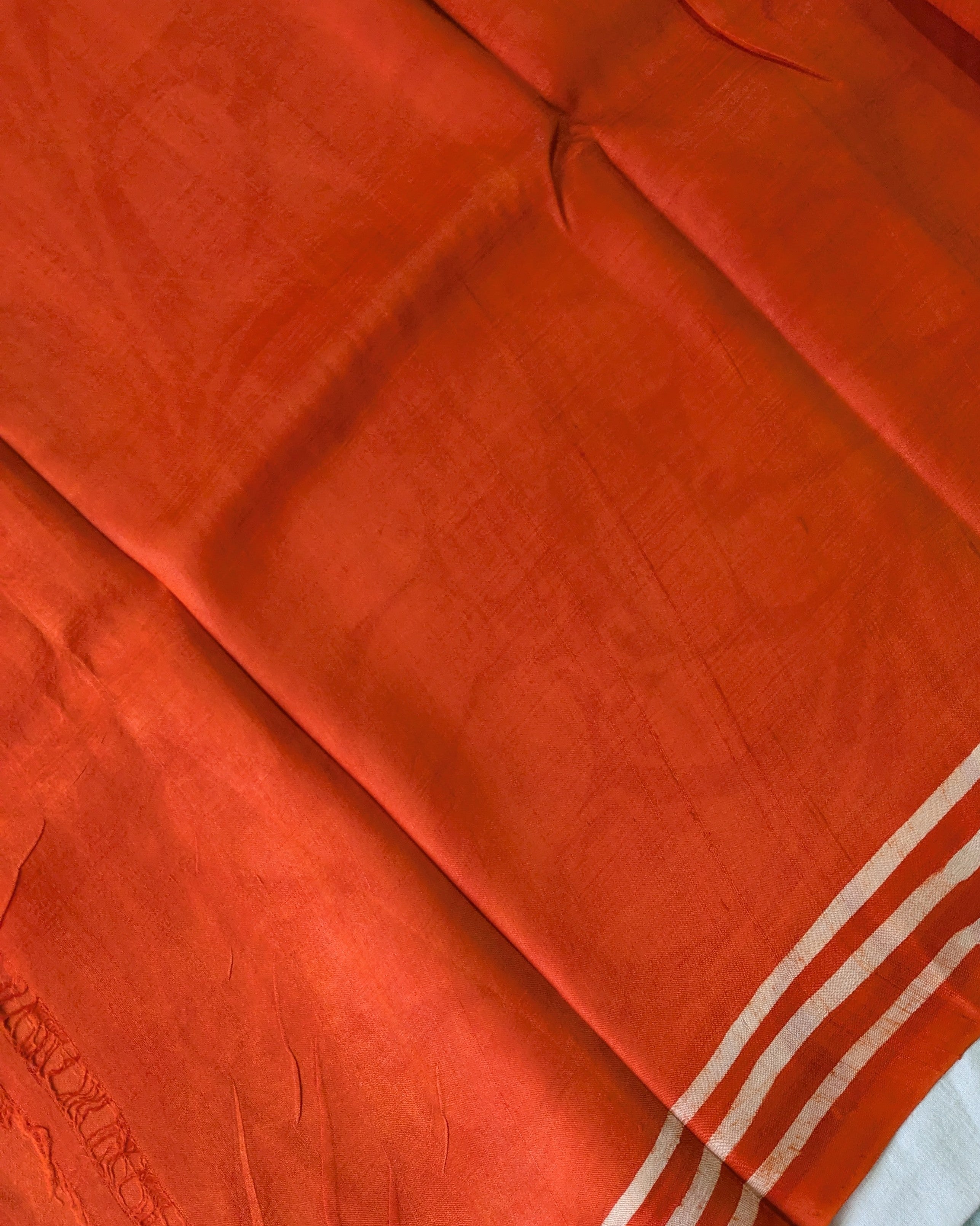 Pure Silk Sari with Blouse Piece Orange