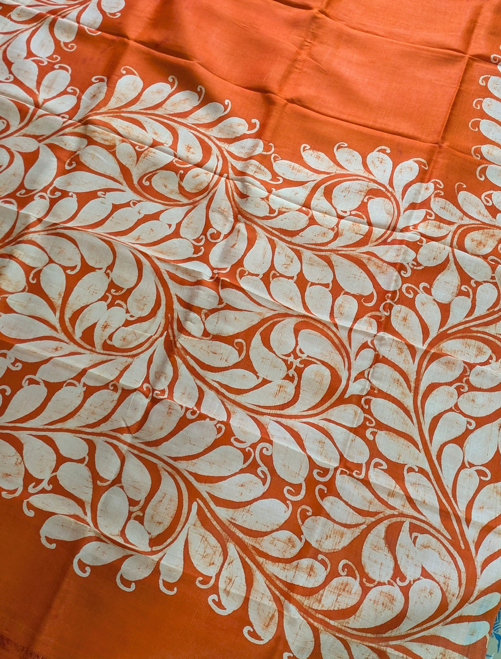 Pure Silk Sari with Blouse Piece Orange