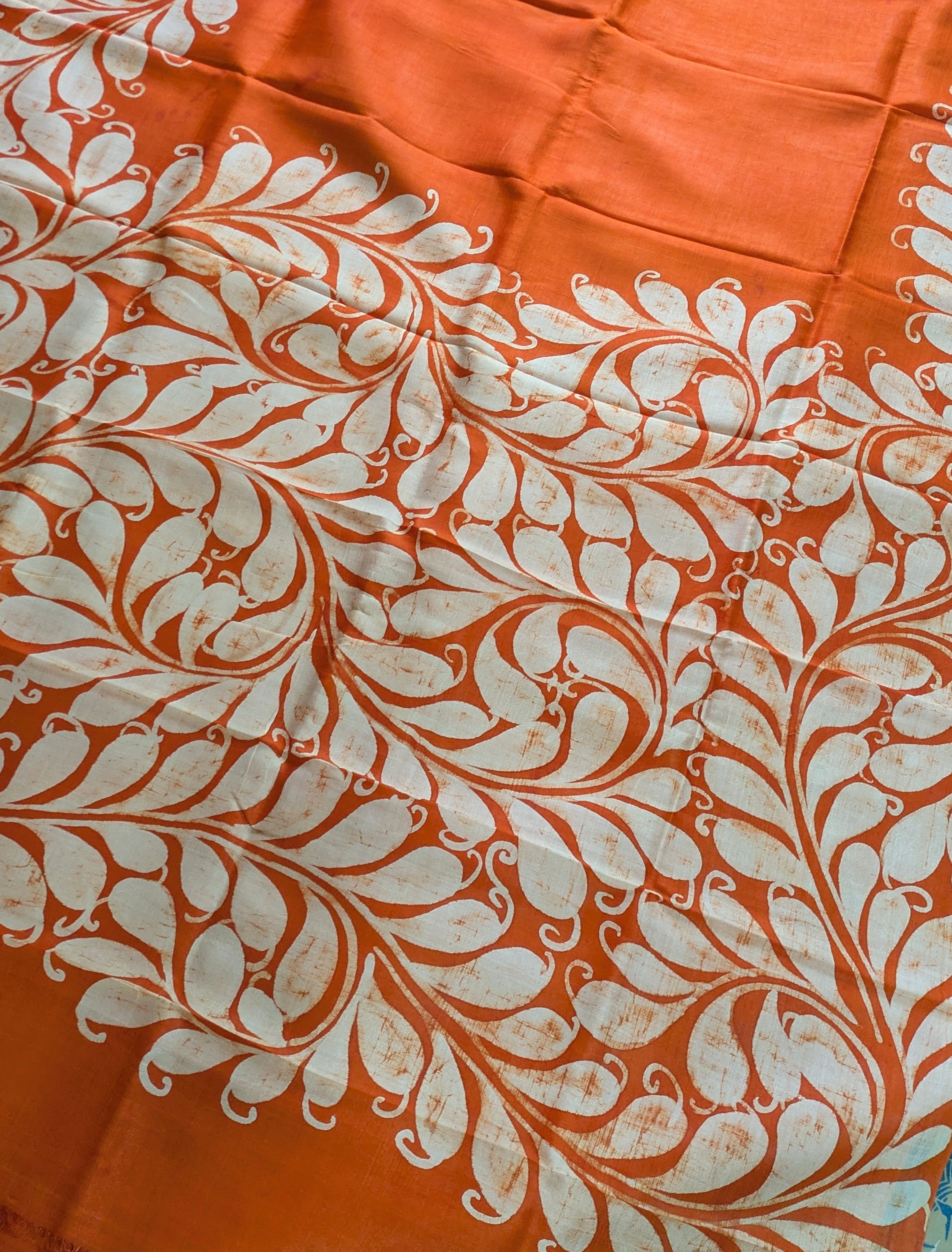 Pure Silk Sari with Blouse Piece Orange