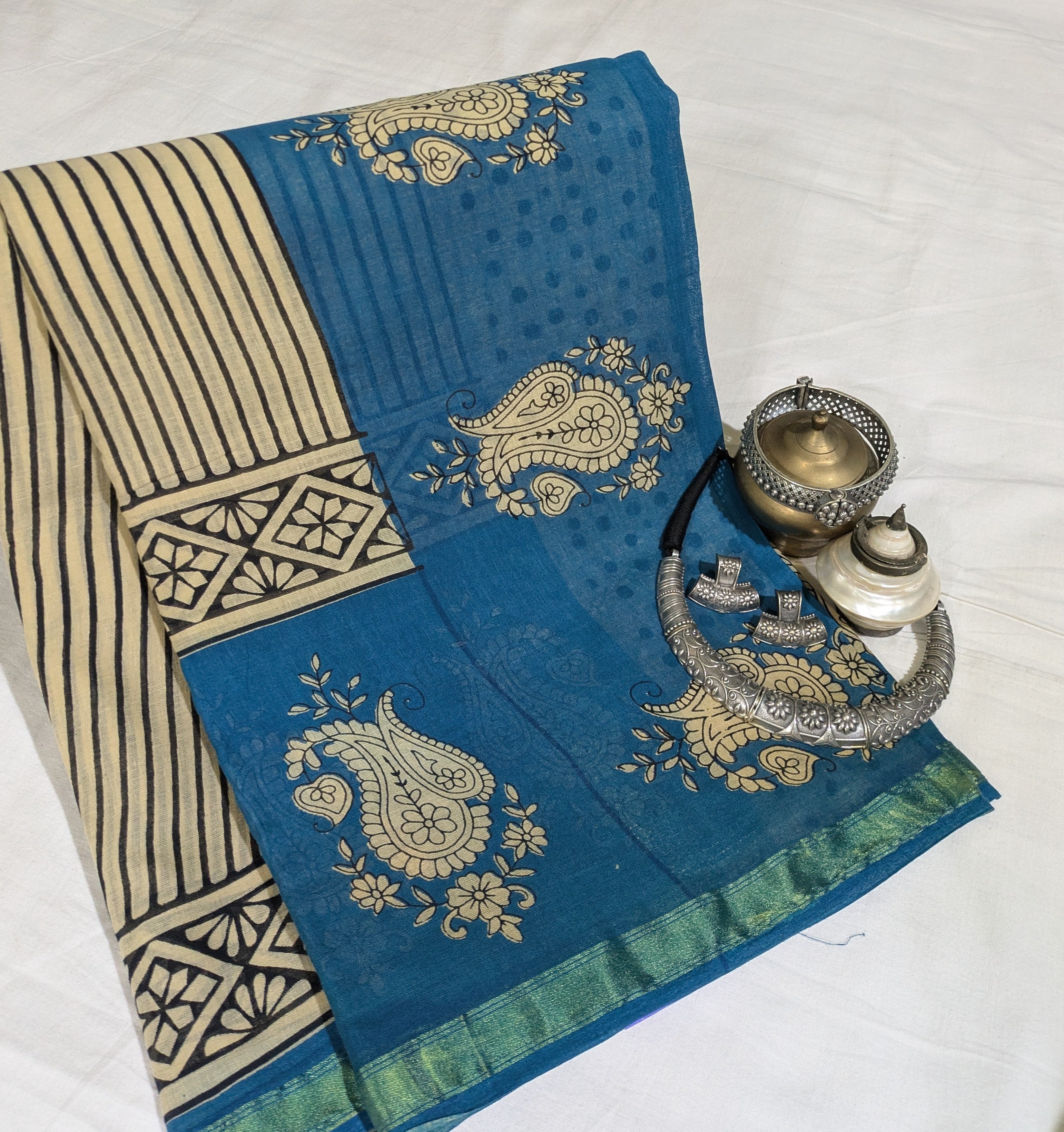 Jaypuri Cotton Sari Stripe 2