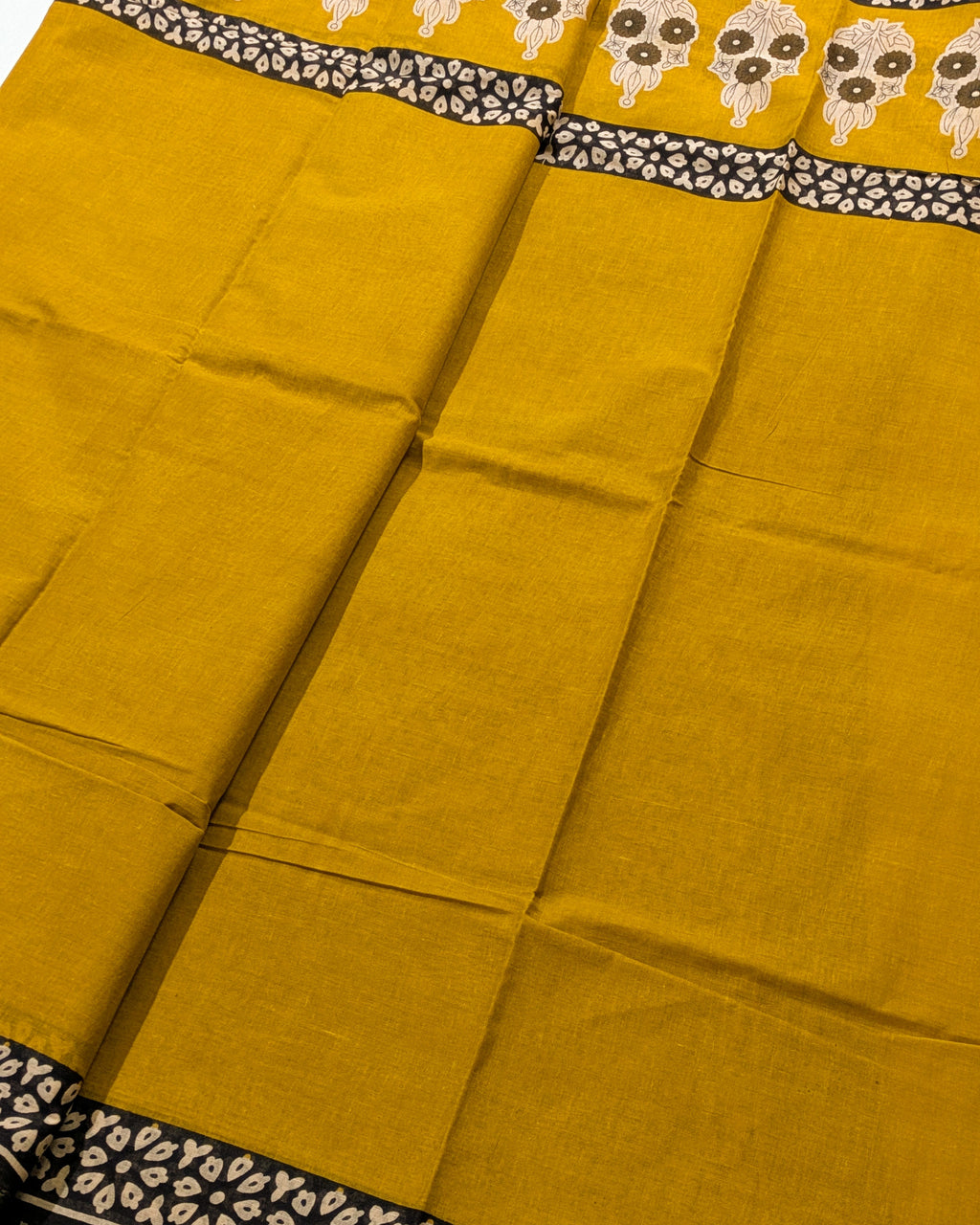 Jaypuri Cotton Sari Yellow