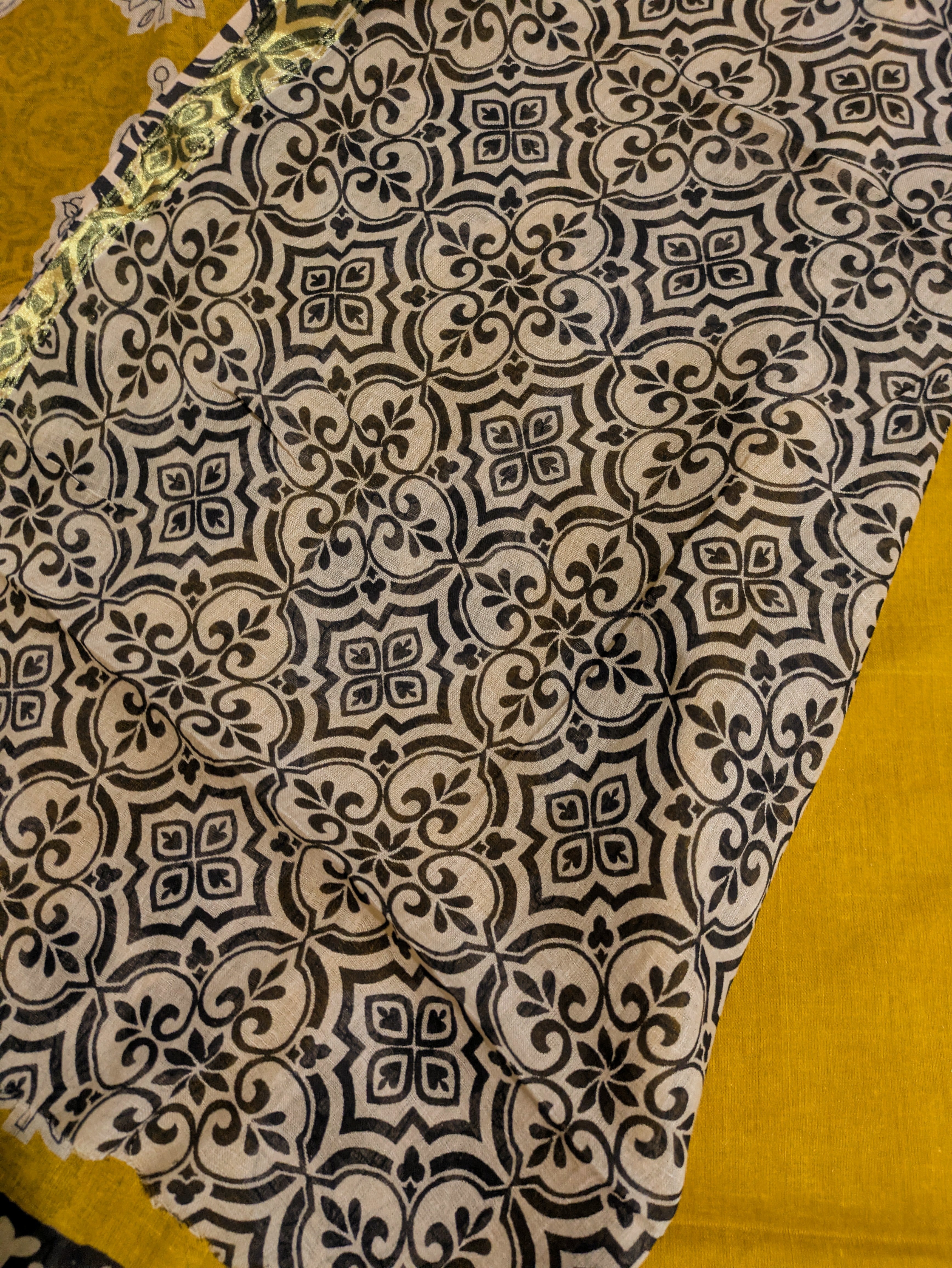 Jaypuri Cotton Sari Yellow