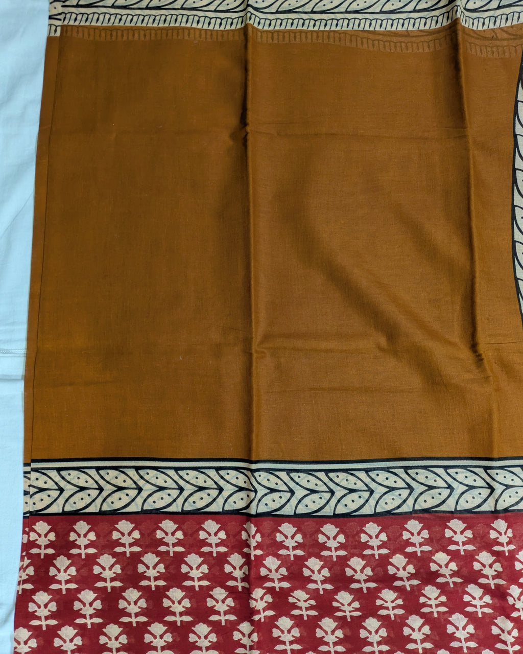 Jaypuri Cotton Sari Rust