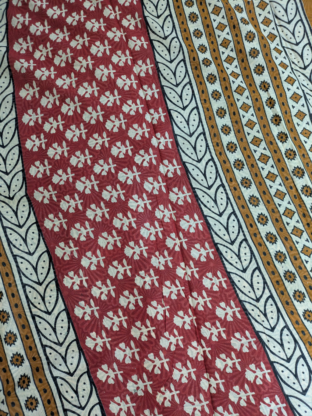 Jaypuri Cotton Sari Rust