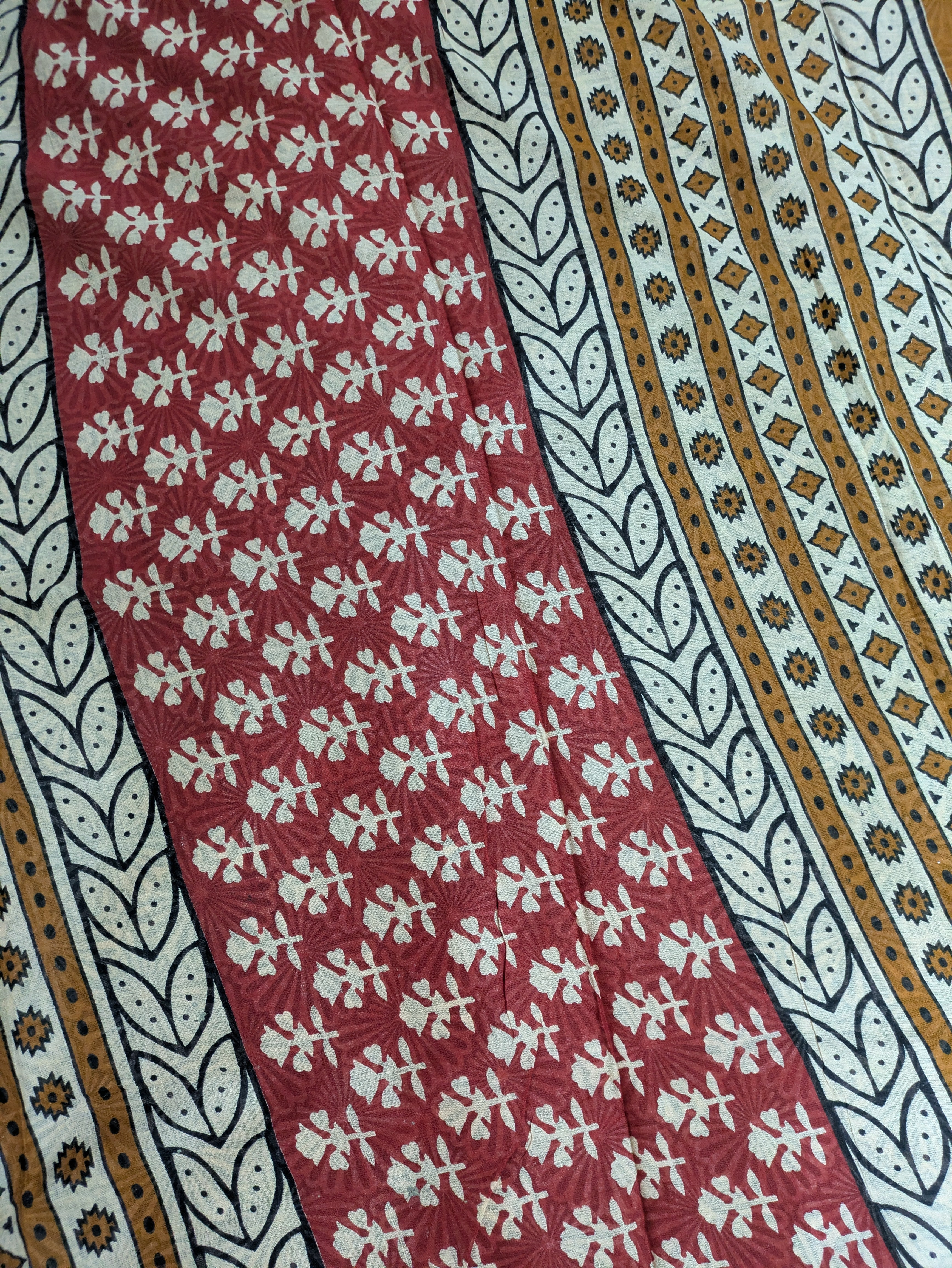 Jaypuri Cotton Sari Rust