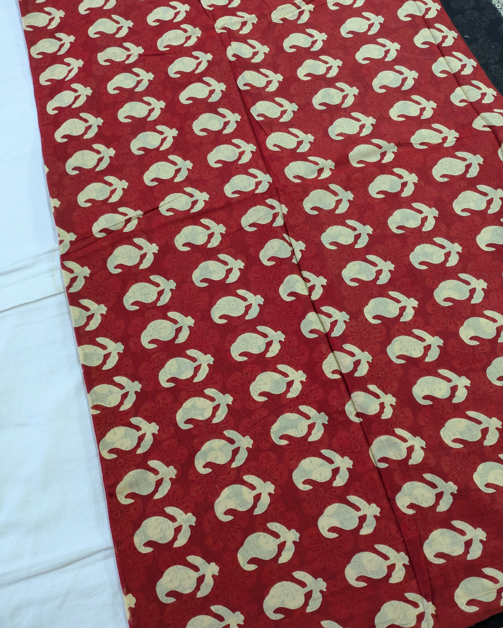 Jaypuri Cotton Chanderi Sari (Black & Red)
