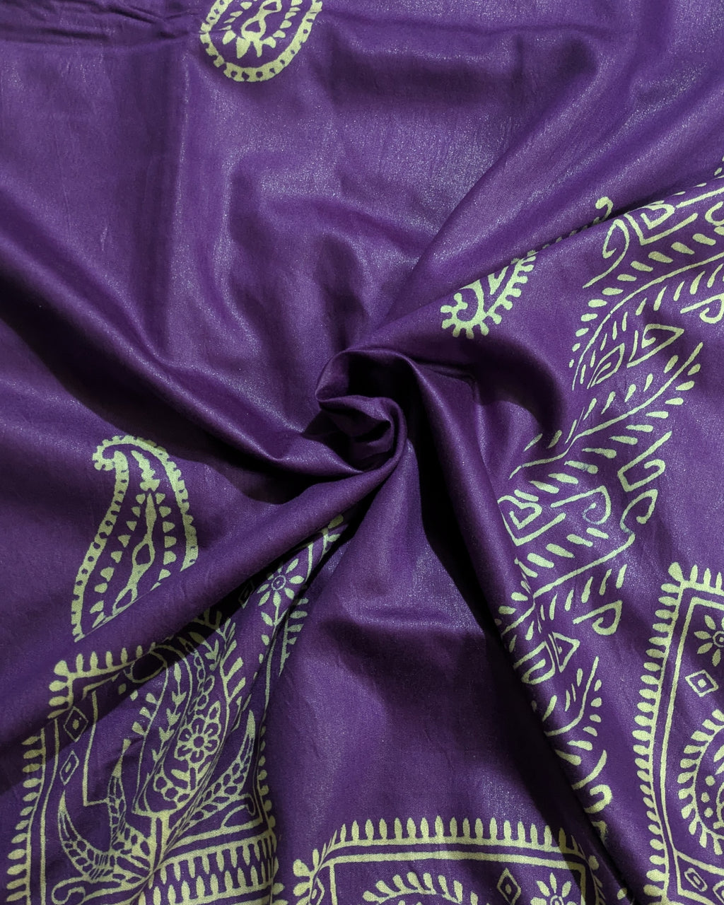 Maheswari Block Print Sari Violet