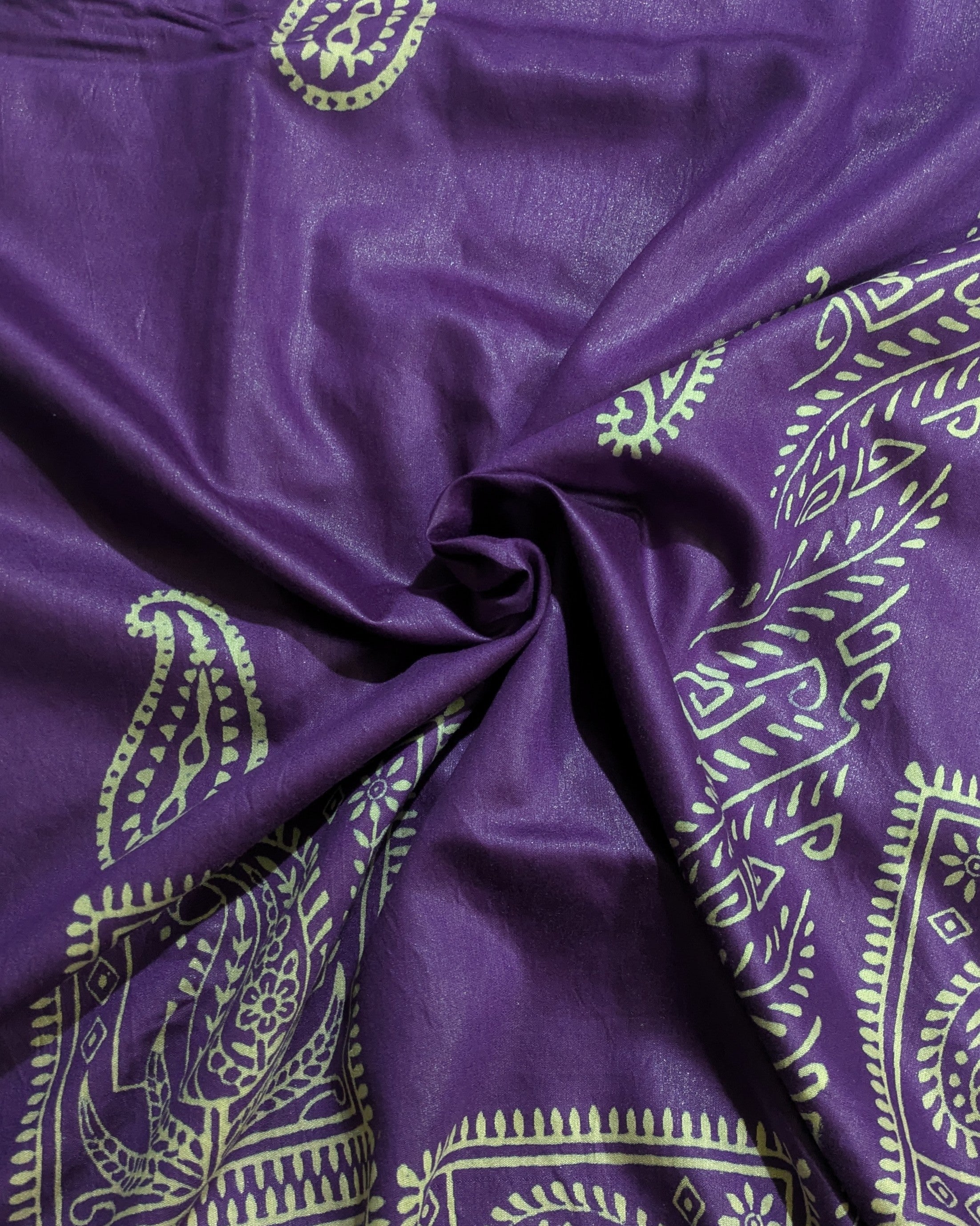Maheswari Block Print Sari Violet