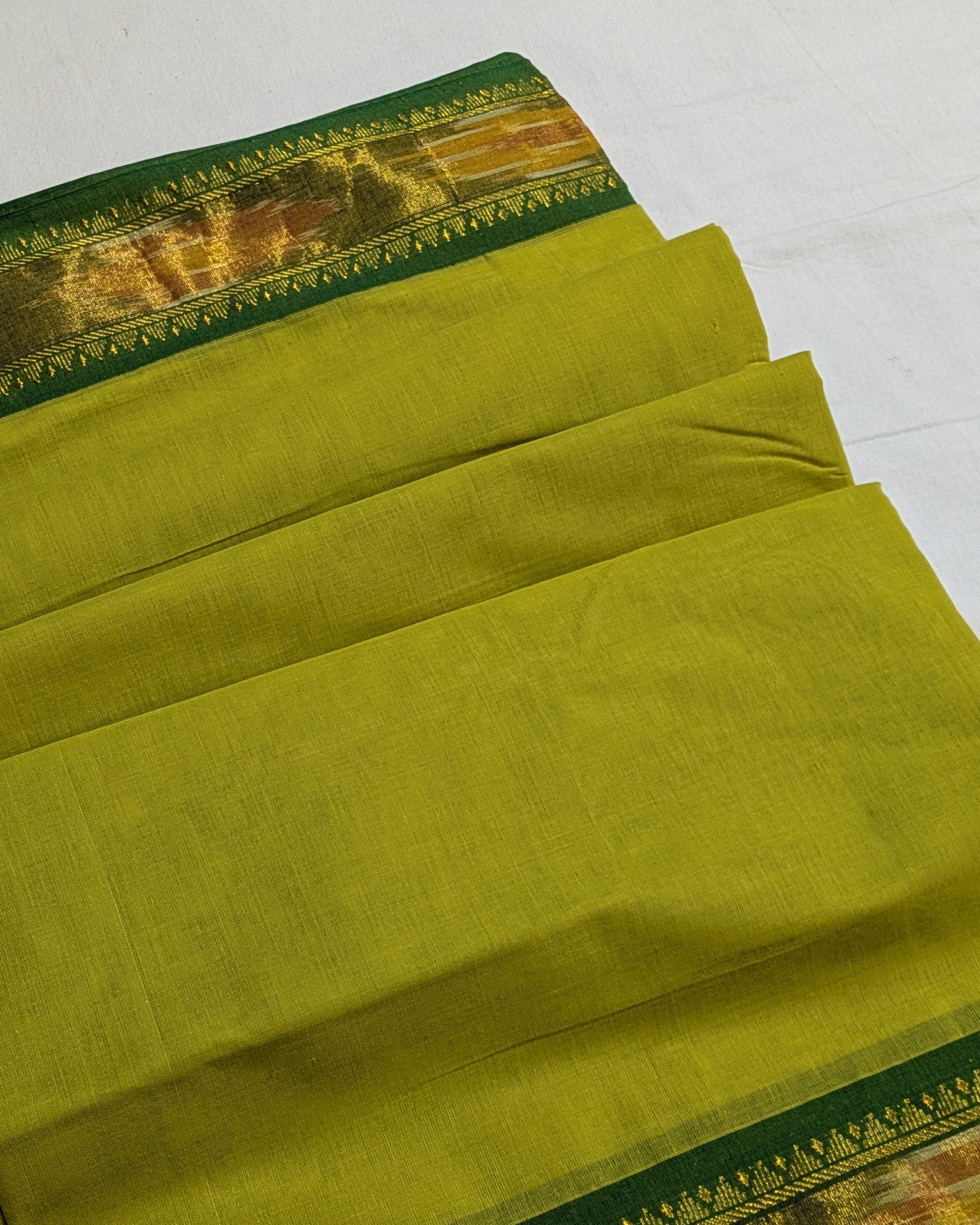 Pachampalli Sari Greenish Yellow