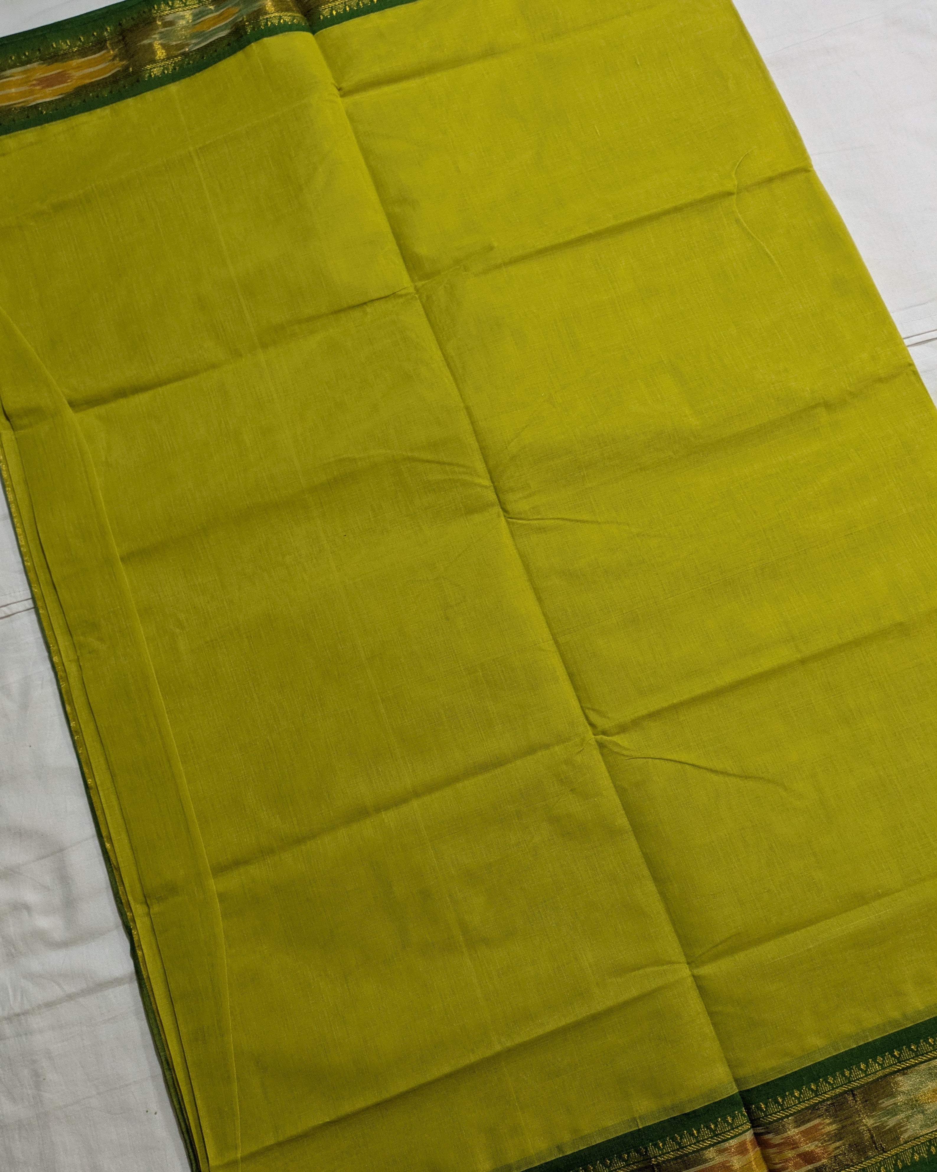 Pachampalli Sari Greenish Yellow