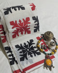 Cotton Kota Applique Sari White