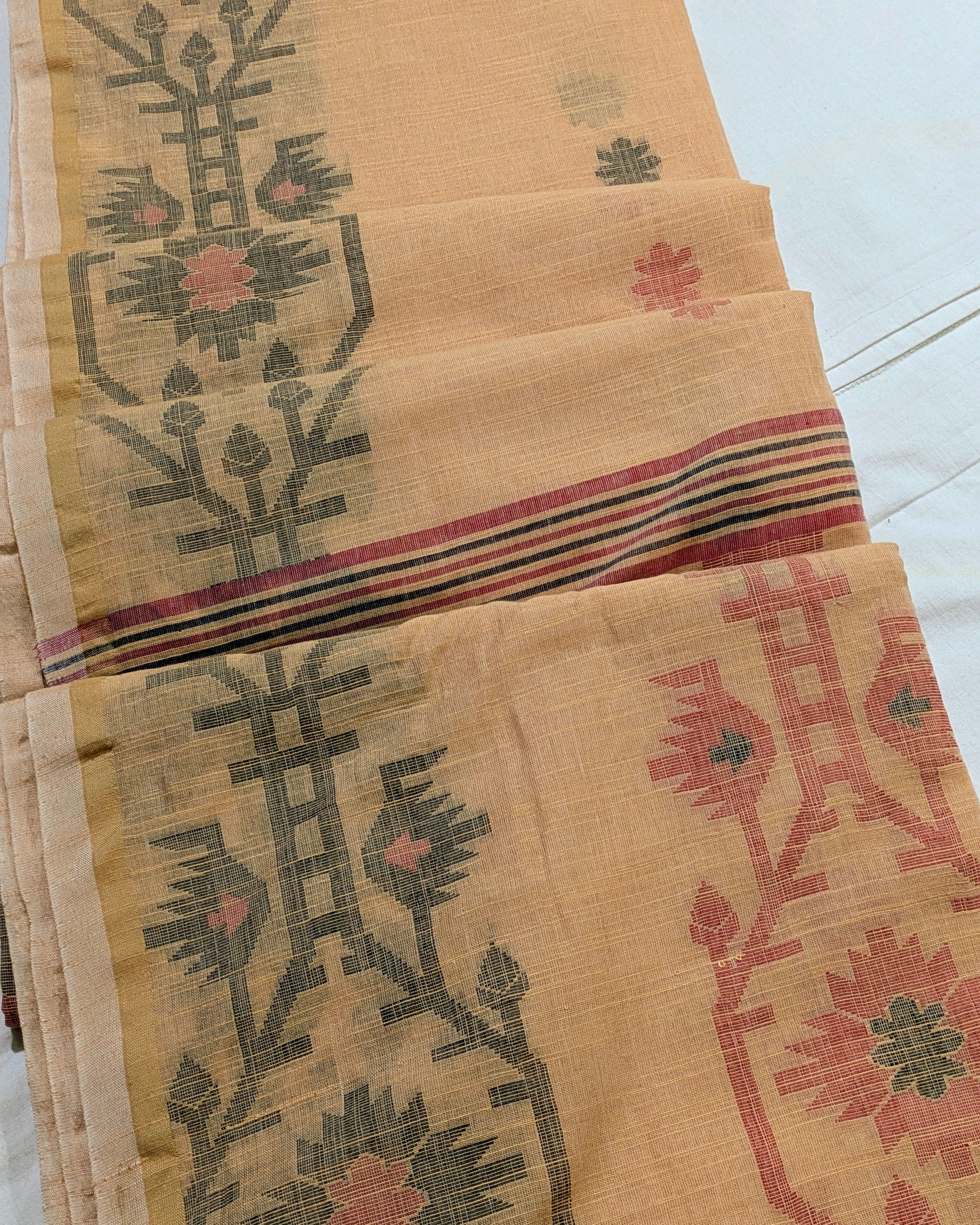 Khadi Cotton Jamdani Sari LP