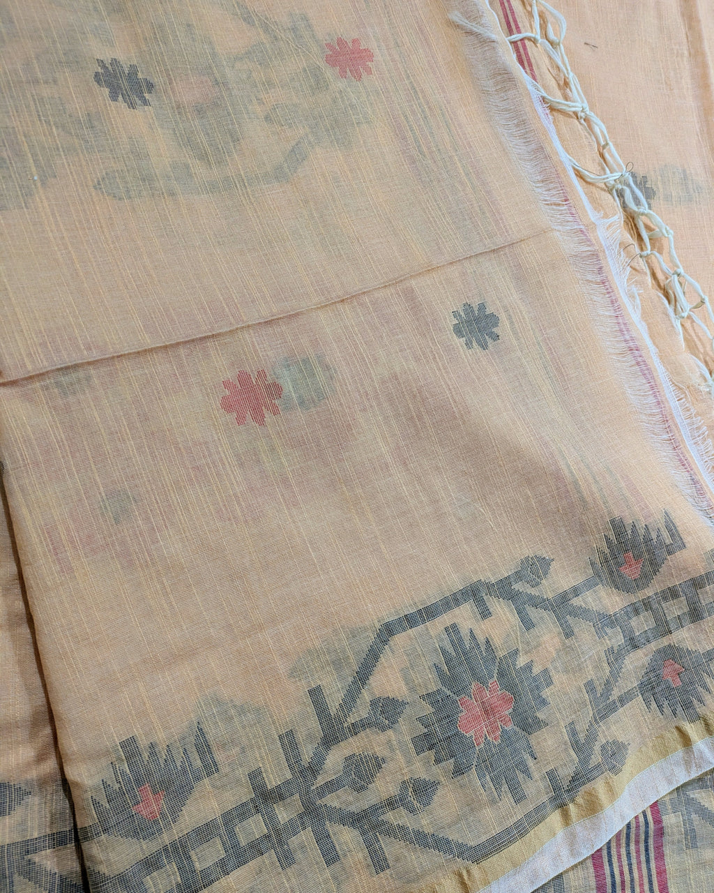 Khadi Cotton Jamdani Sari LP