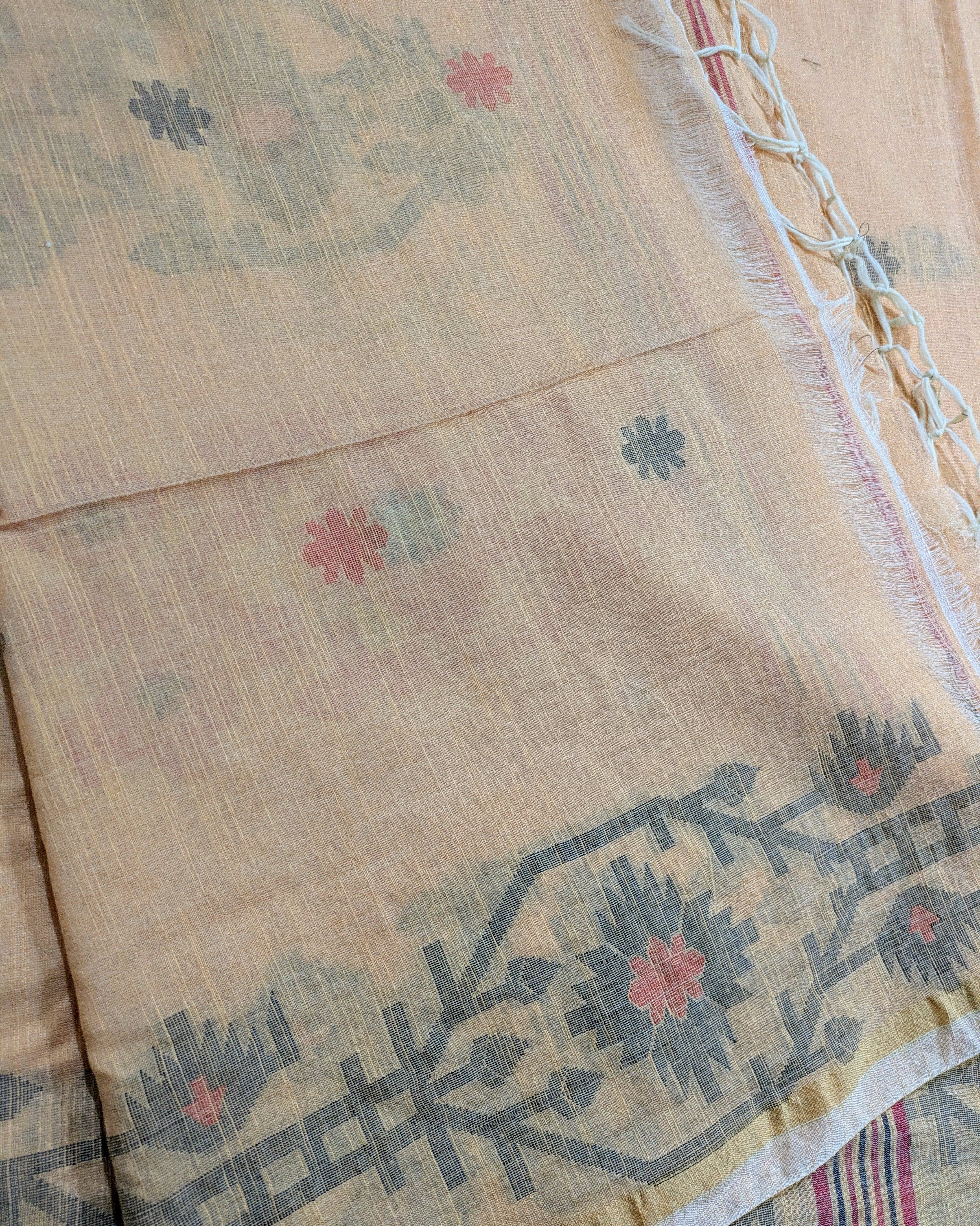 Khadi Cotton Jamdani Sari LP
