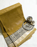 Multani Silk Sari Khaki (Liva Tag)