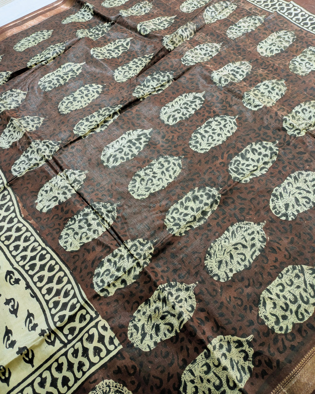 Multani Silk Sari Butter Colour (Liva Tag)