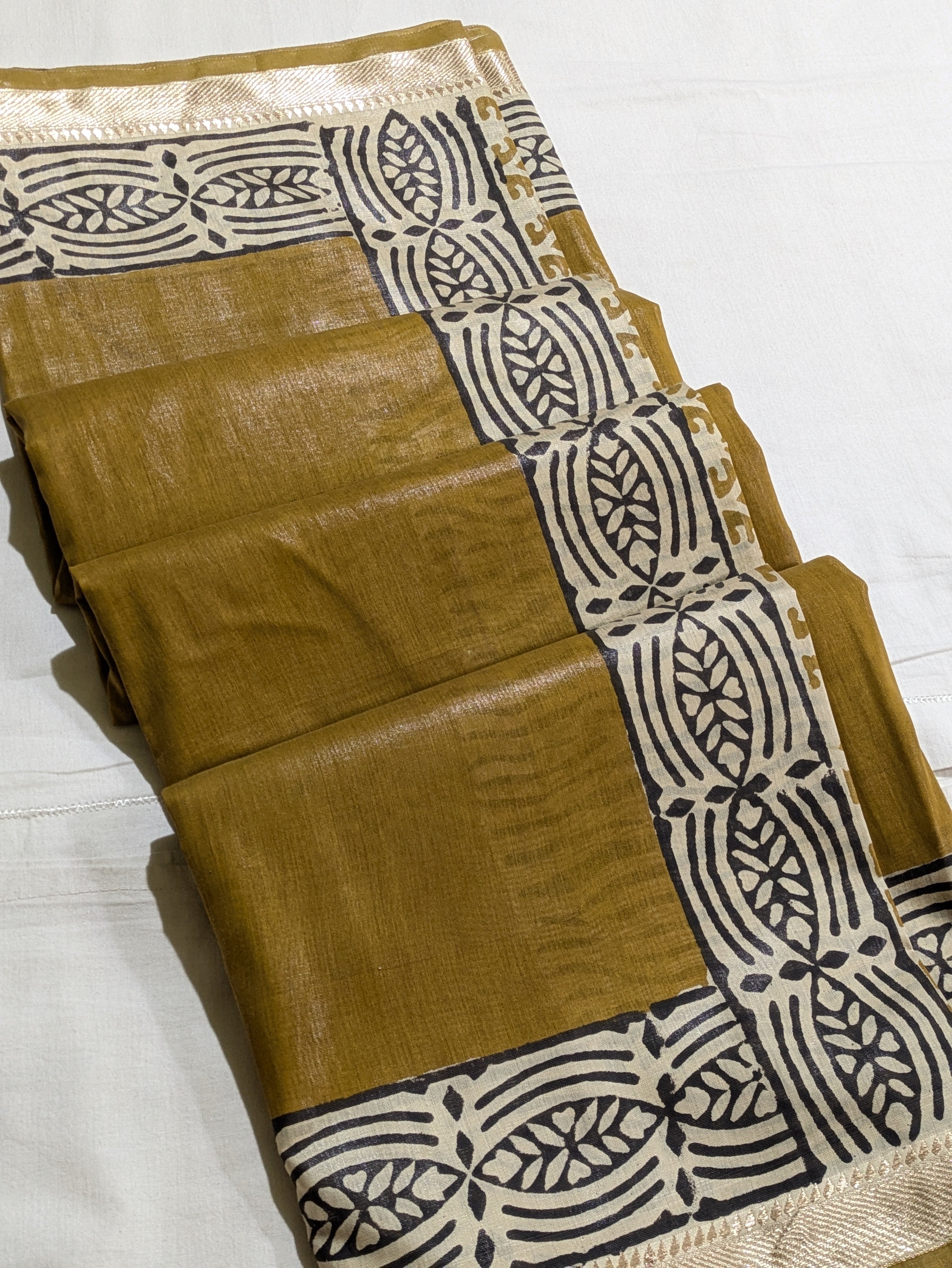 Multani Silk Sari Khaki (Liva Tag)